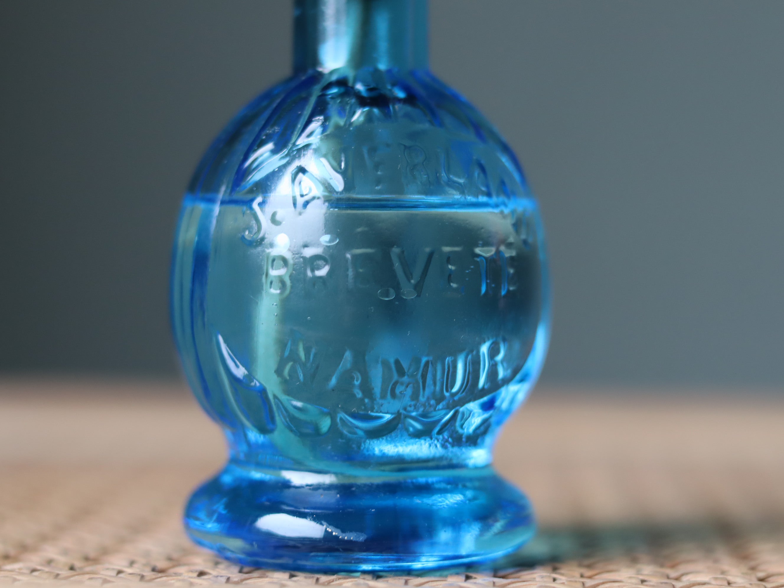 Rare Vintage Blue Oil Lamp – Bedside Nightlight (c.1920) – J. Averland Brevette Namur
