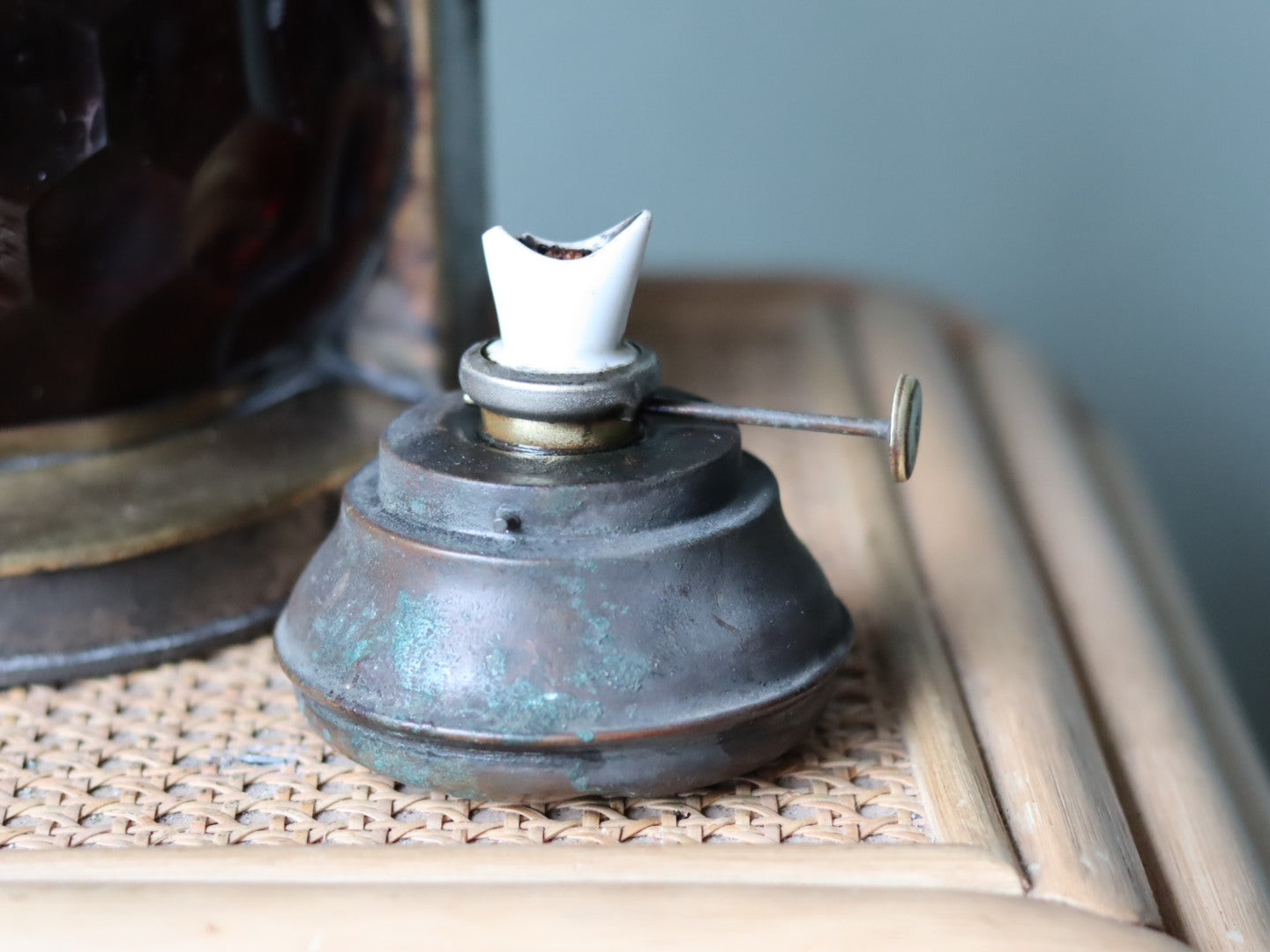 Extremely Rare Vintage Port Ship Lamp with Red Prismatic Glass – Hall’s Patent c. 1890-1910
