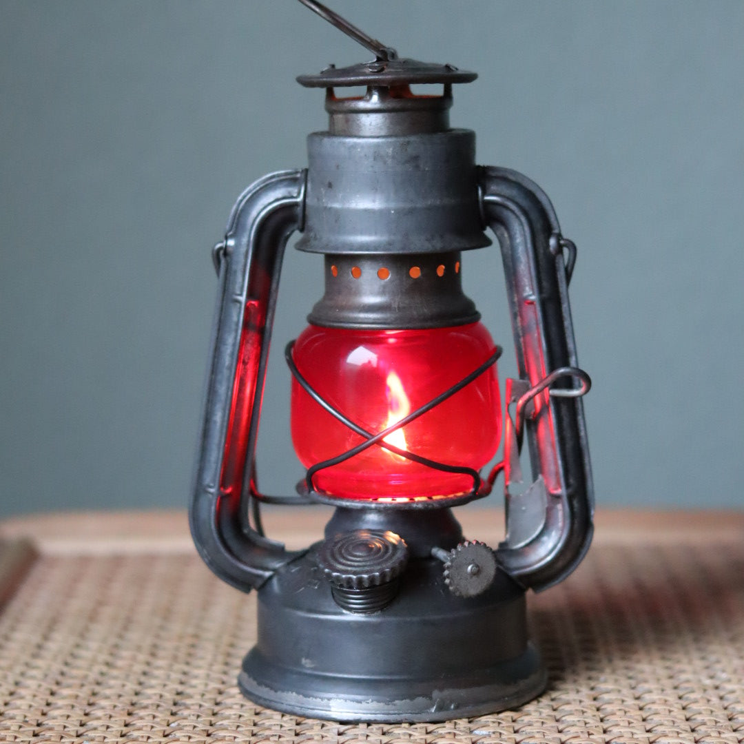Rare Portuguese Hurricane Lantern – Hipolito No. 175 with Red Glass (1960s–1970s)