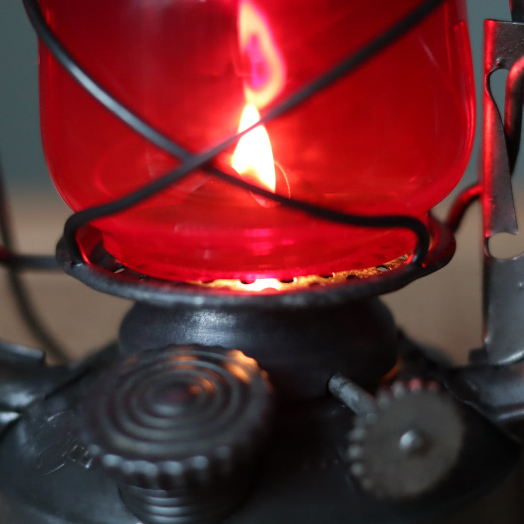 Rare Portuguese Hurricane Lantern – Hipolito No. 175 with Red Glass (1960s–1970s)