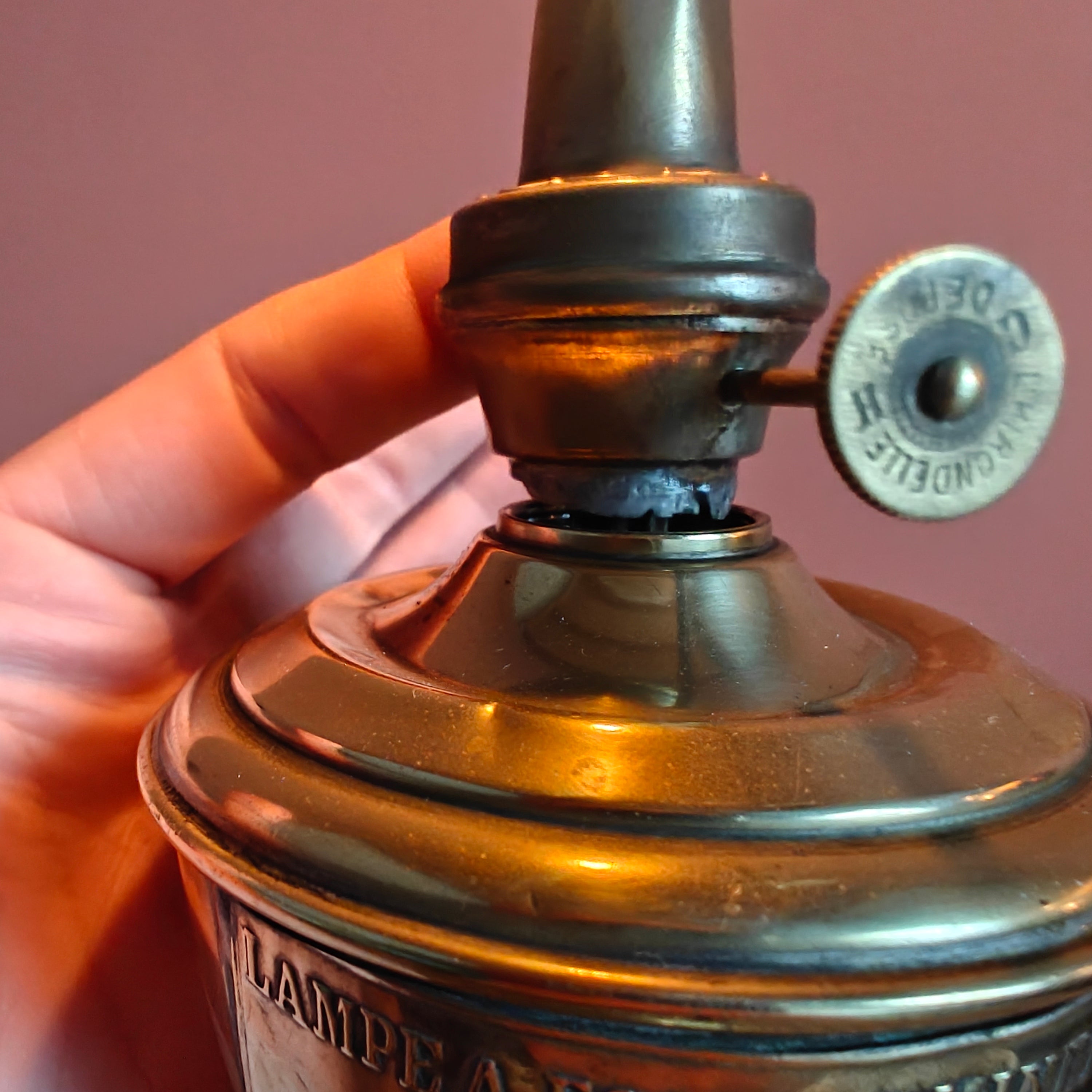 Vintage Essence Oil Lamp – Carra et Hubert Burner (c.1930)