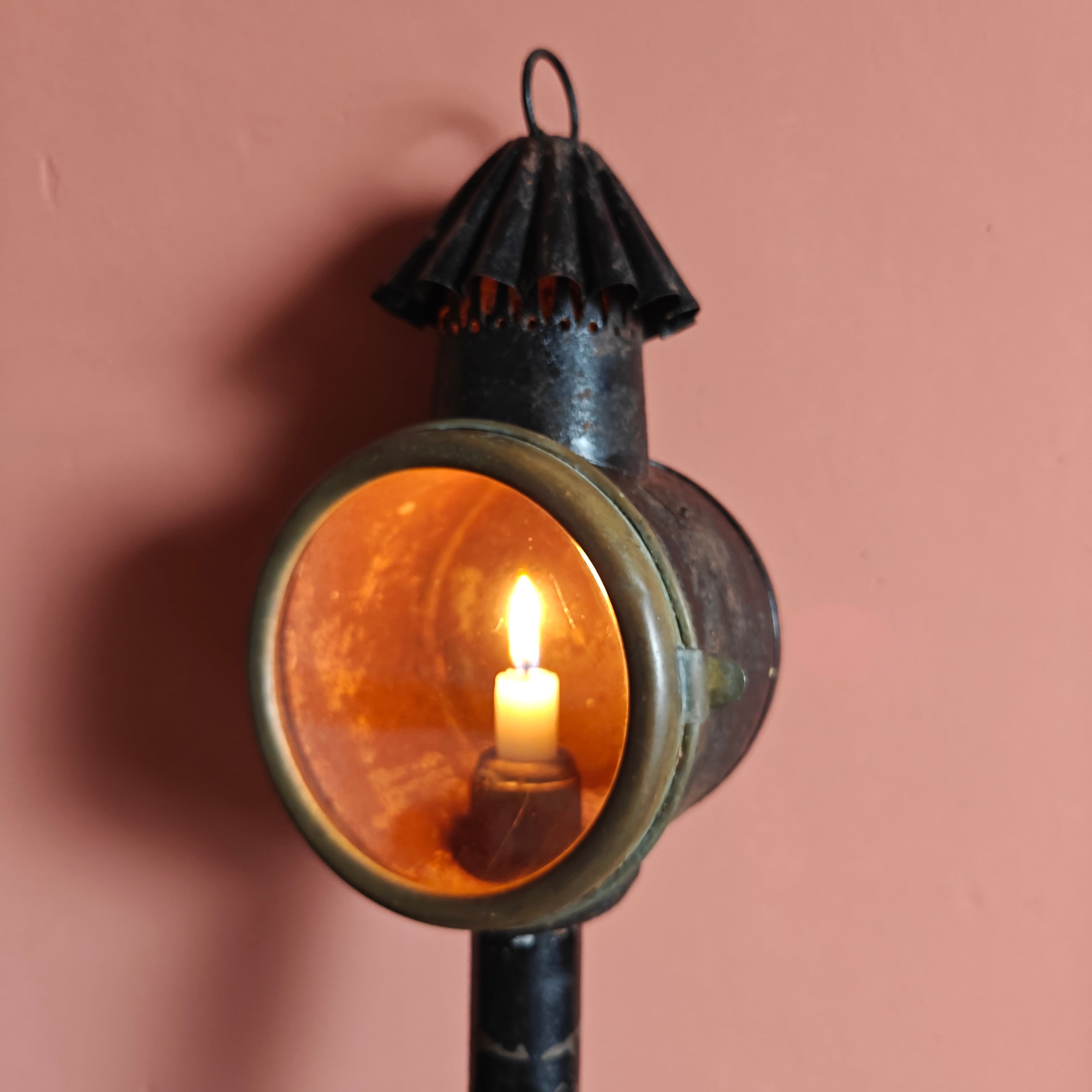 Antique Carriage Lantern – Candle-Powered, Early 1900s