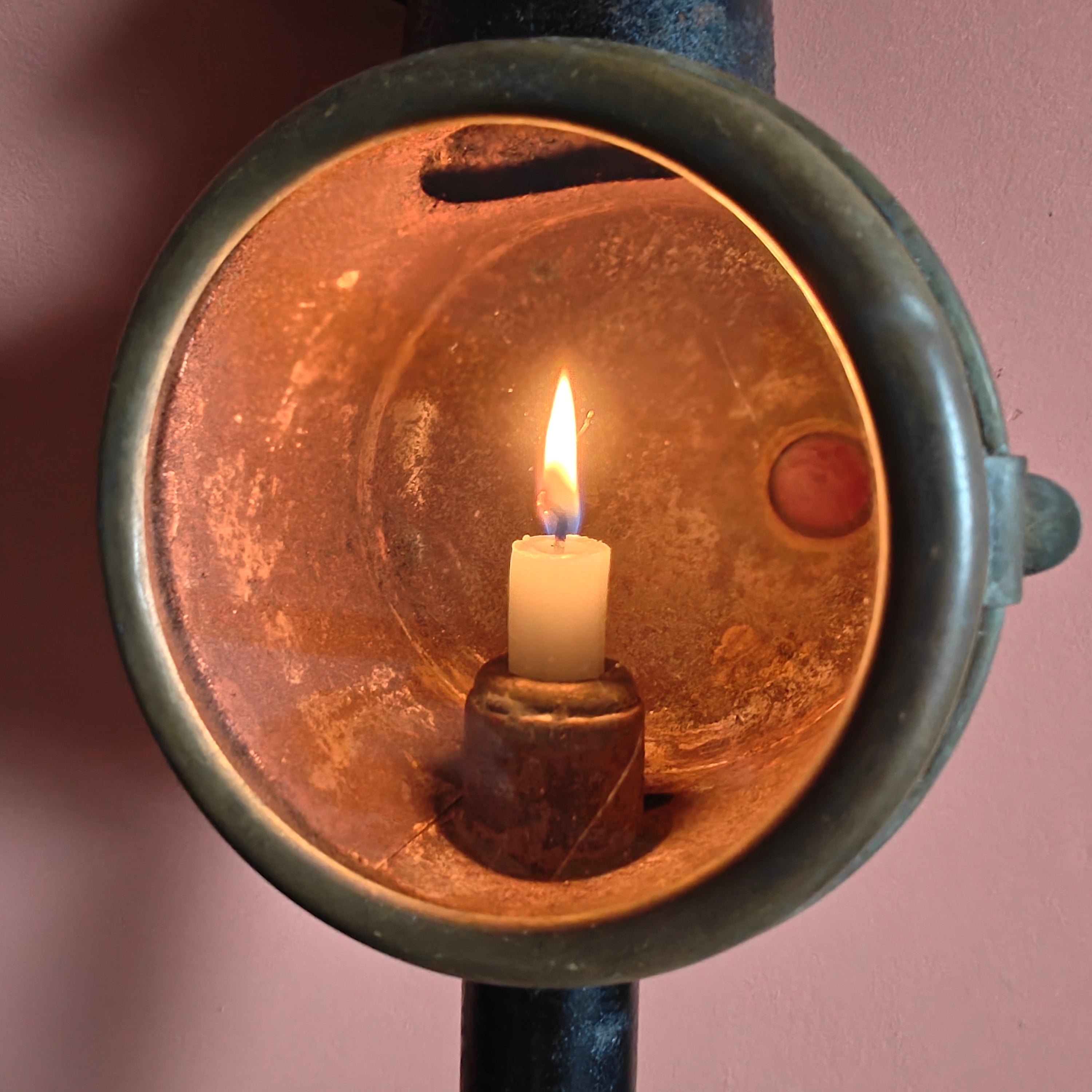Antique Carriage Lantern – Candle-Powered, Early 1900s