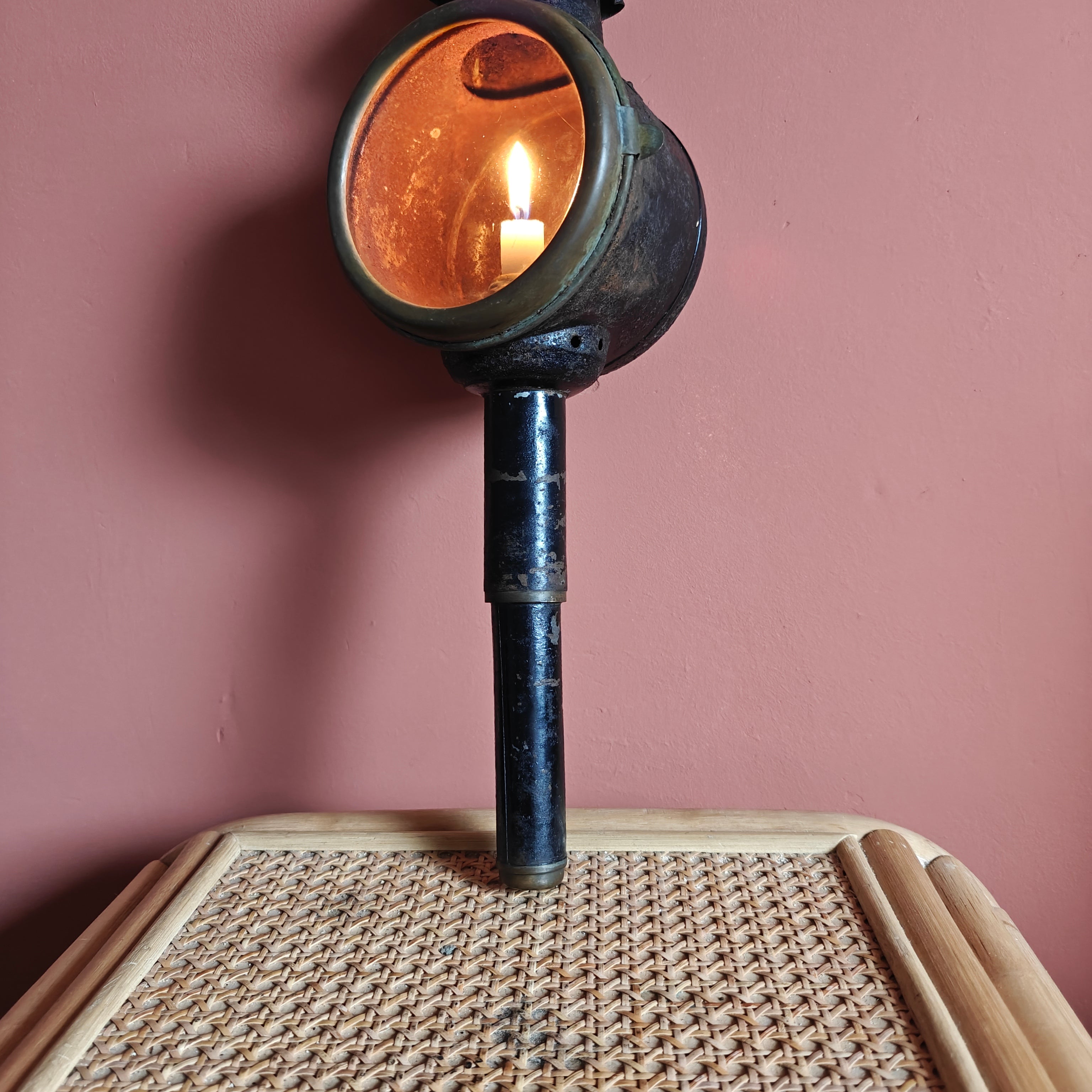 Antique Carriage Lantern – Candle-Powered, Early 1900s