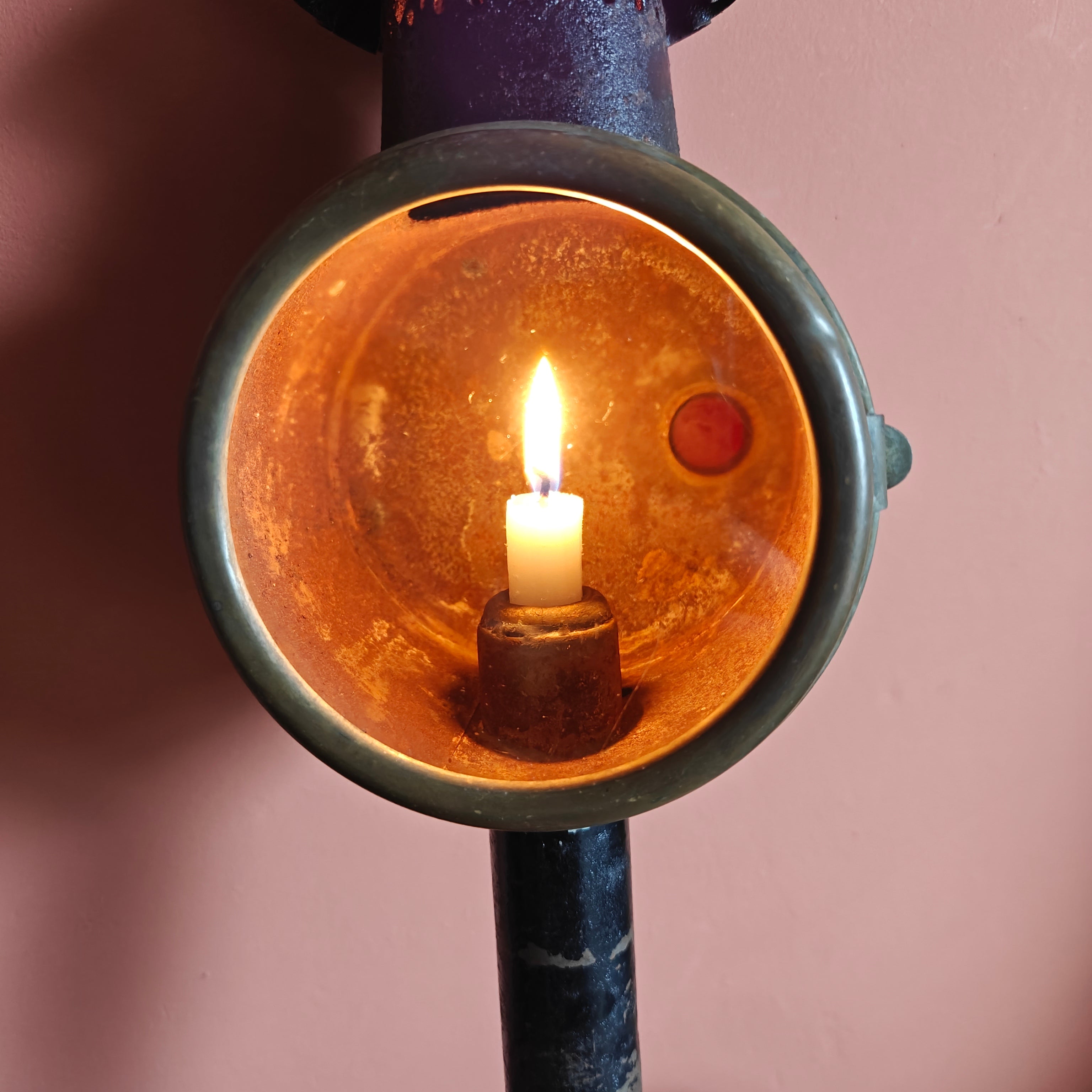 Antique Carriage Lantern – Candle-Powered, Early 1900s
