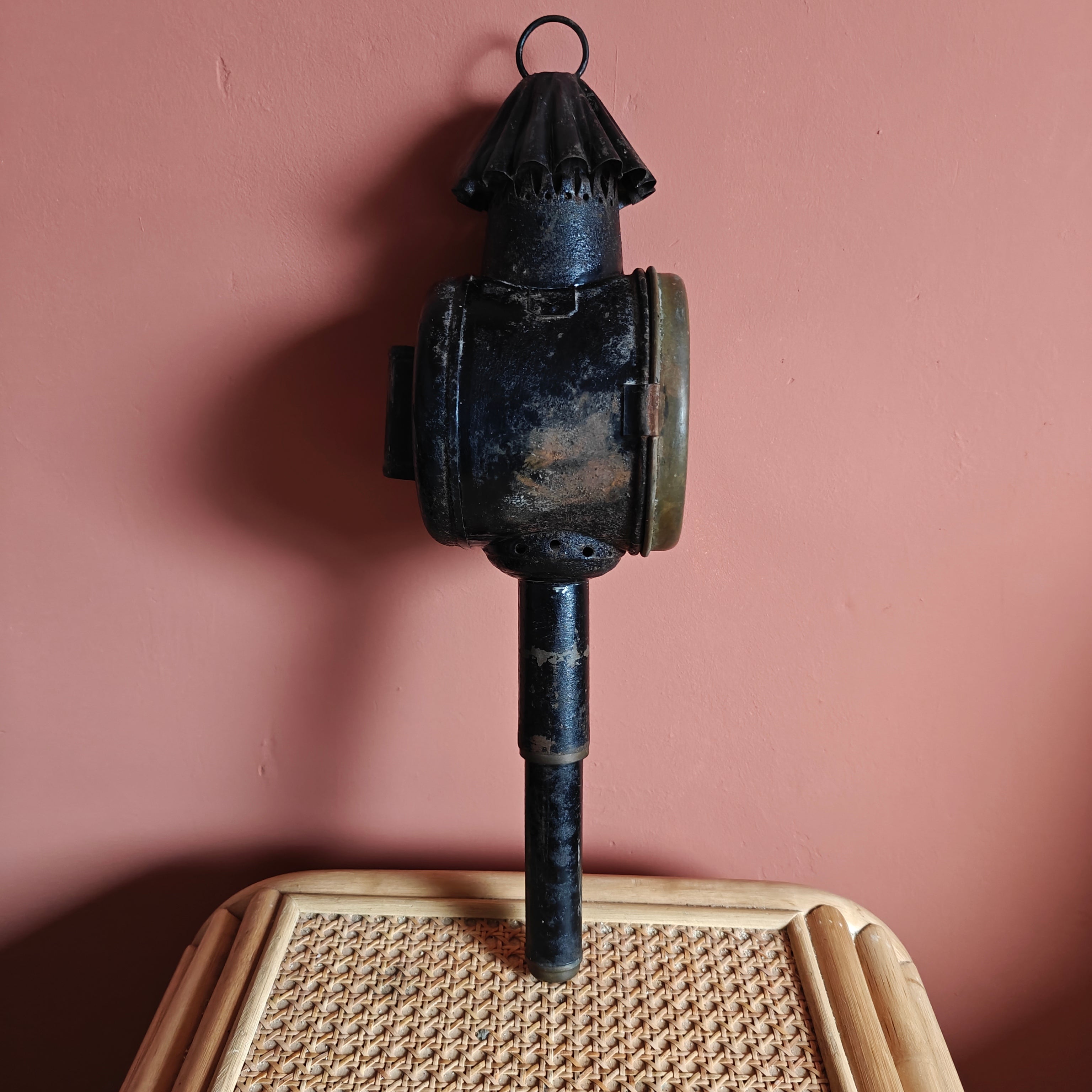 Antique Carriage Lantern – Candle-Powered, Early 1900s