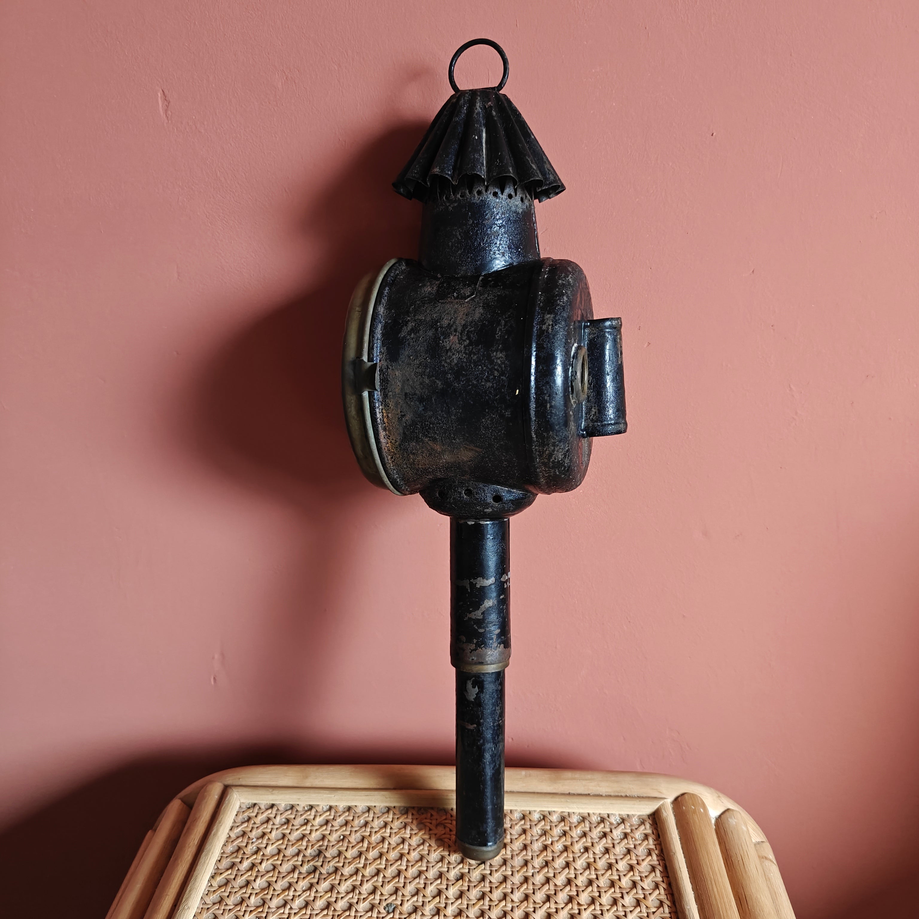 Antique Carriage Lantern – Candle-Powered, Early 1900s