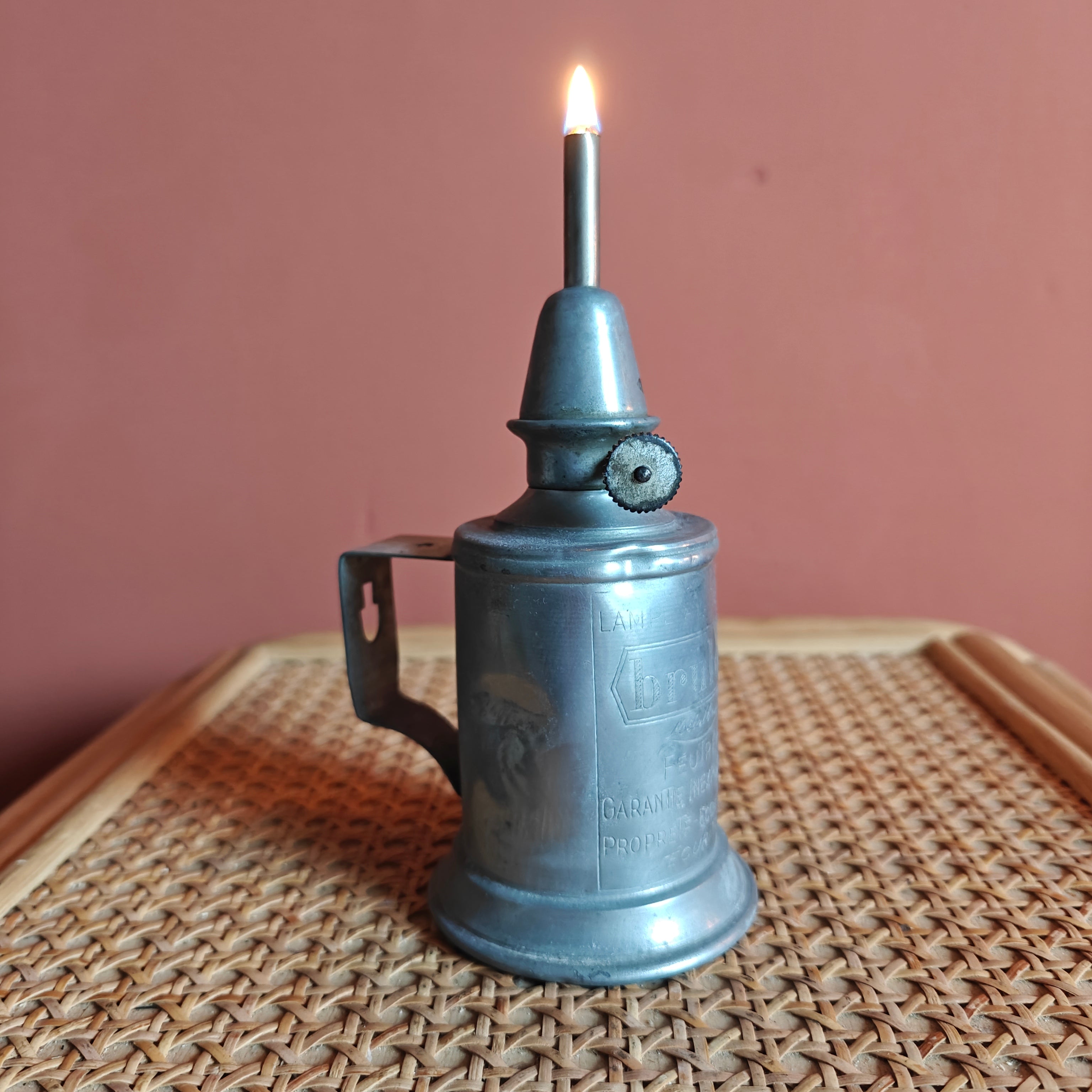 Vintage Brulor Oil Lamp – Attributed to Pigeon (1950s–1960s)