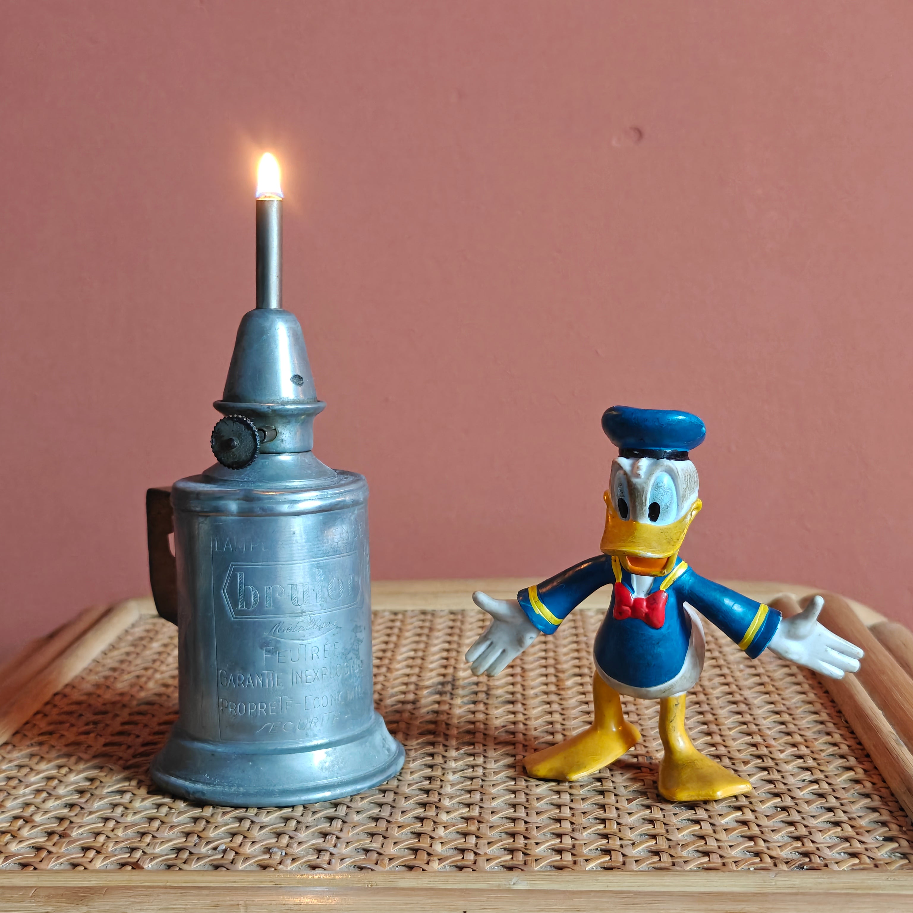 Vintage Brulor Oil Lamp – Attributed to Pigeon (1950s–1960s)