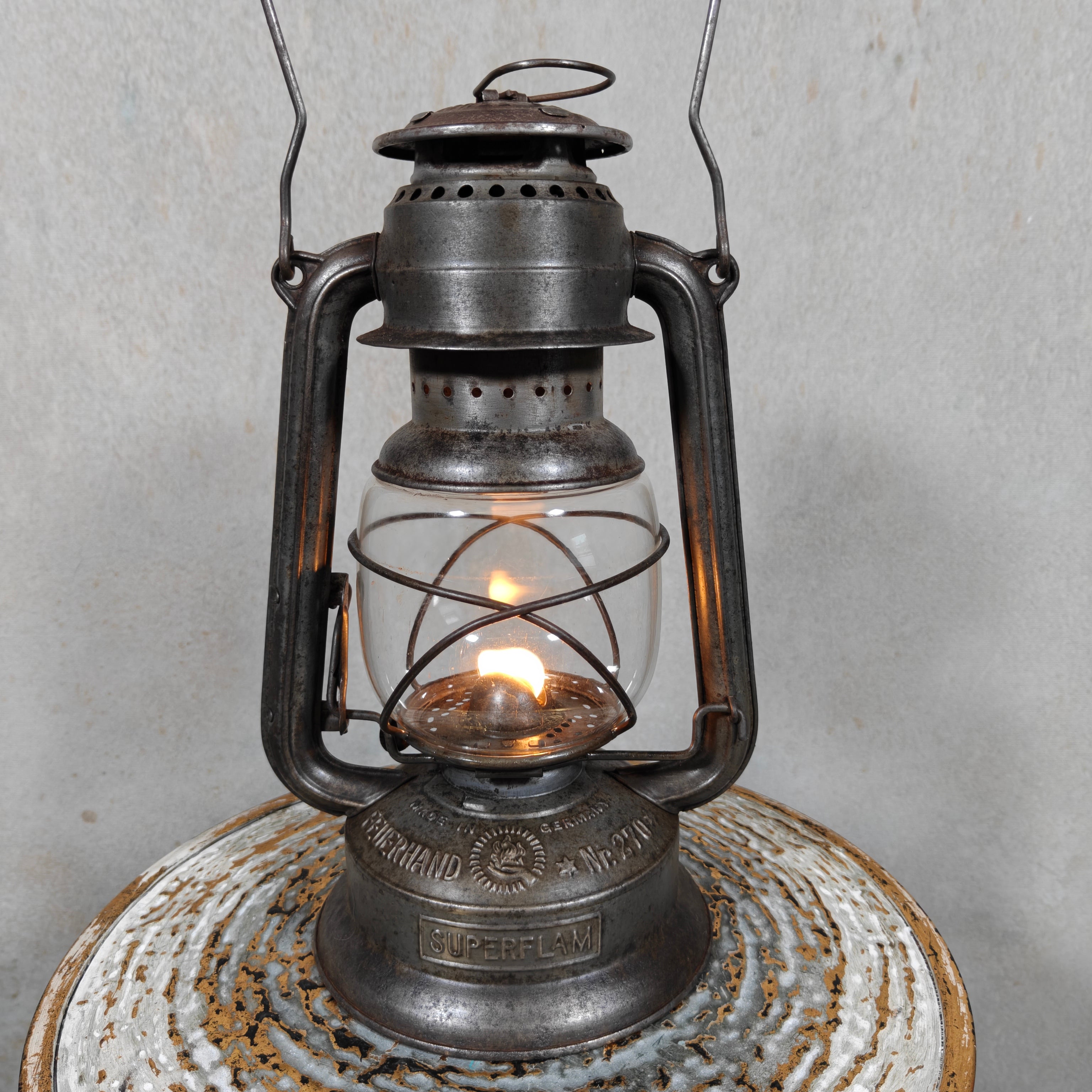 Rare Feuerhand 270 “SUPERFLAM” Hurricane Lantern – Late 1930s