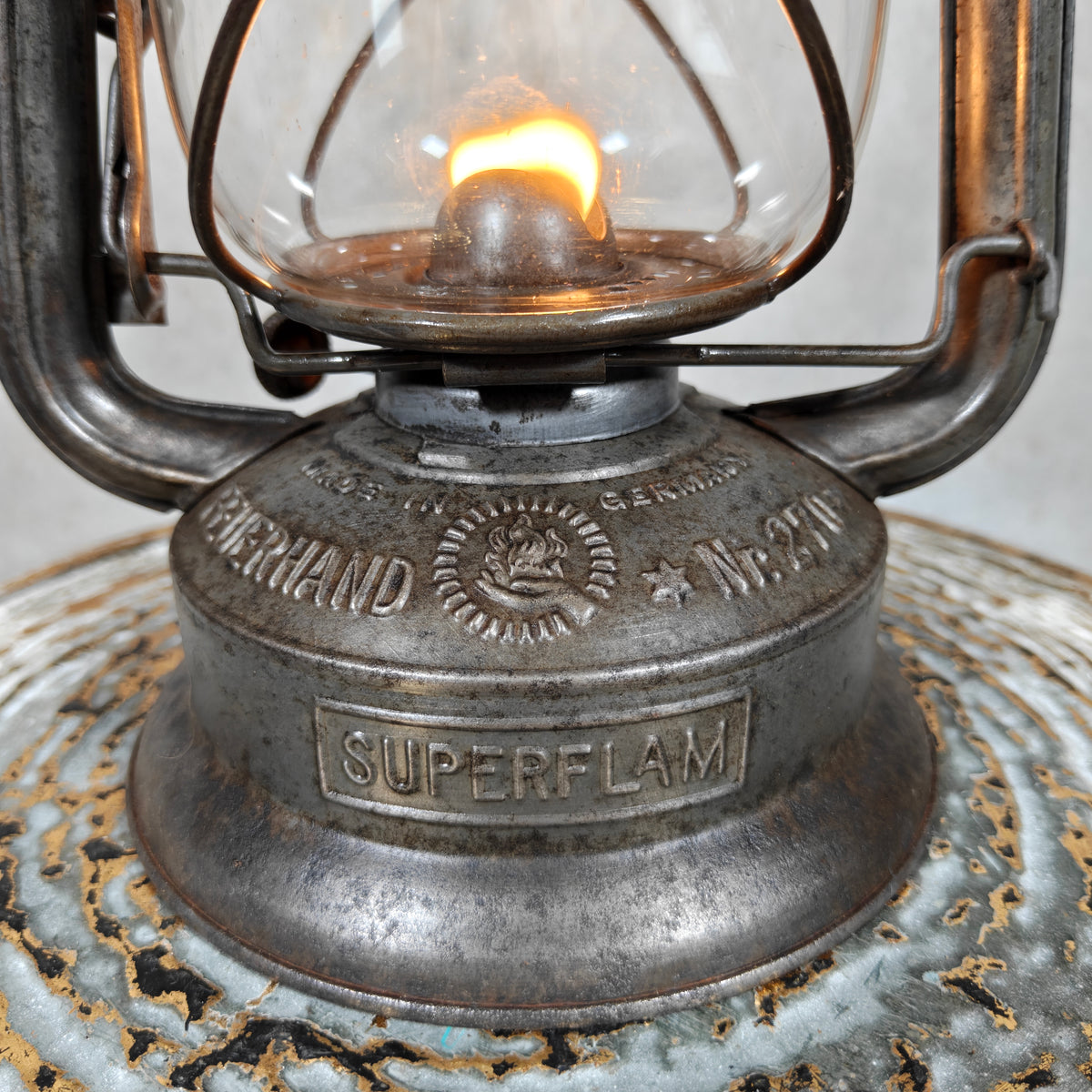 Rare Feuerhand 270 “SUPERFLAM” Hurricane Lantern – Late 1930s