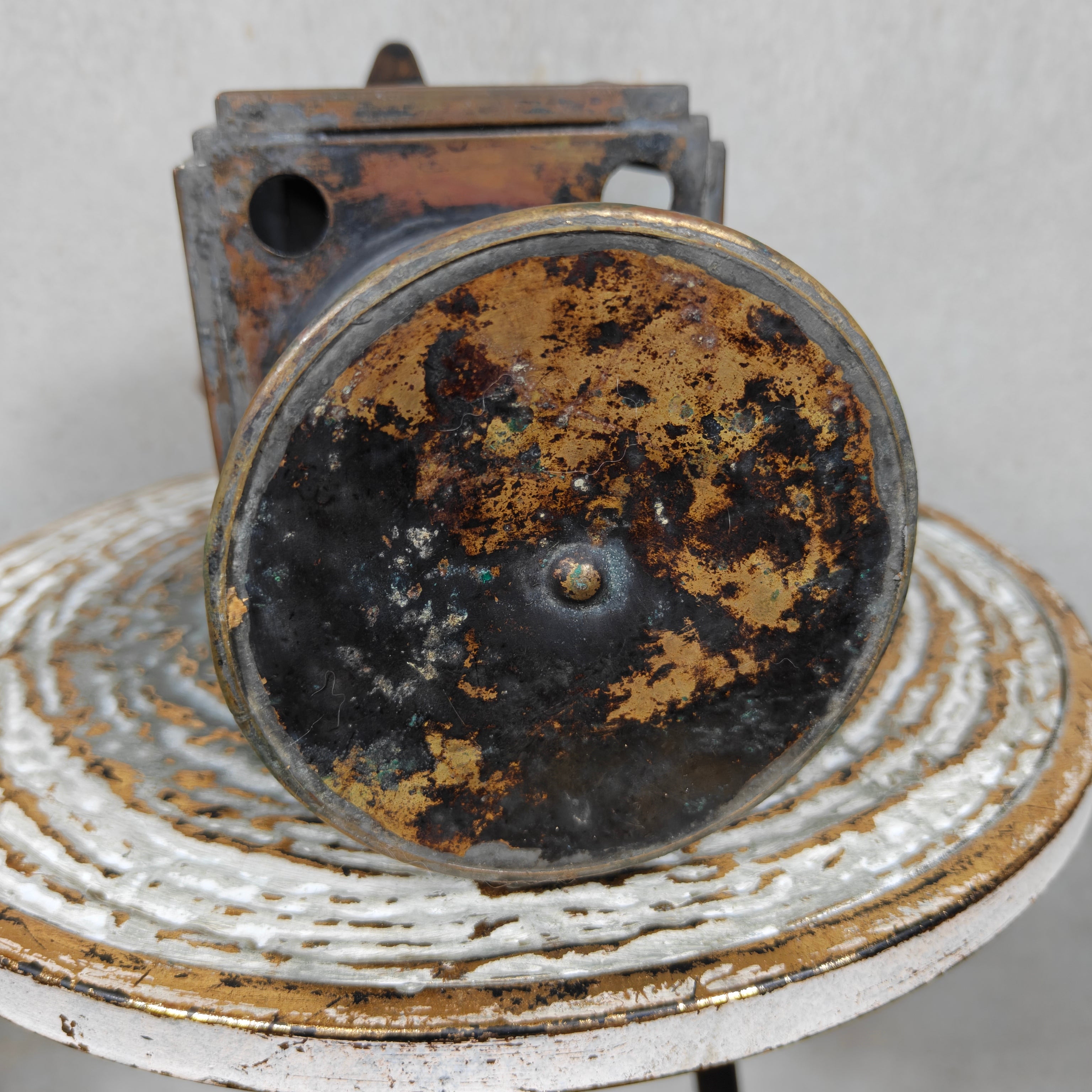 Beautiful Antique A. Butin Carbide Hand Lamp – Paris – Copper & Brass – Circa 1920–1930