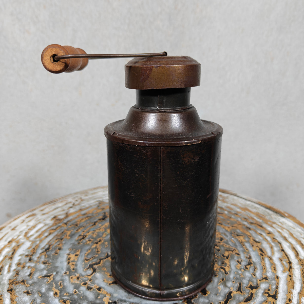 Exceptional Blackout Candle Lantern – DRGM – Blue & Clear Glass – c. 1940s