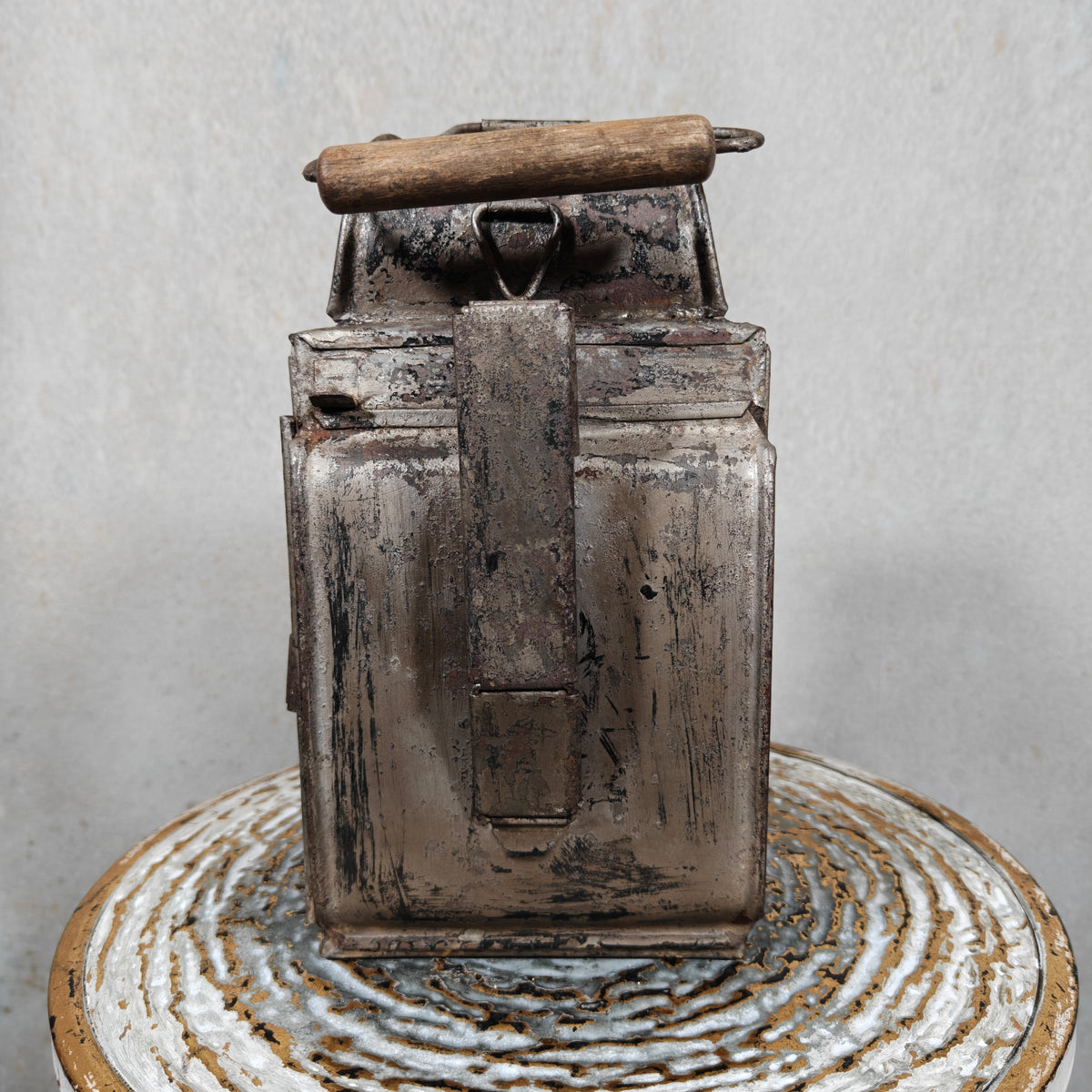 Rare Antique Hand Lantern / Candle Lantern – Semi-Circular Faceted Glass – c. 1900–1920