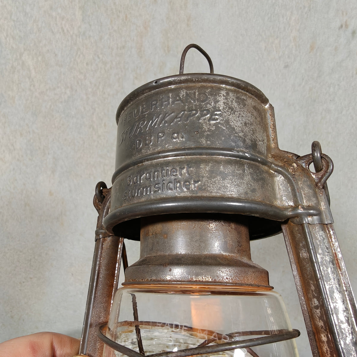 Special hurricane lantern - K1452 – Feuerhand 276 STK Sturmkappe – in good usable condition