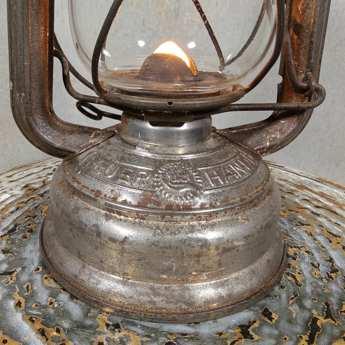 Special hurricane lantern - K1452 – Feuerhand 276 STK Sturmkappe – in good usable condition