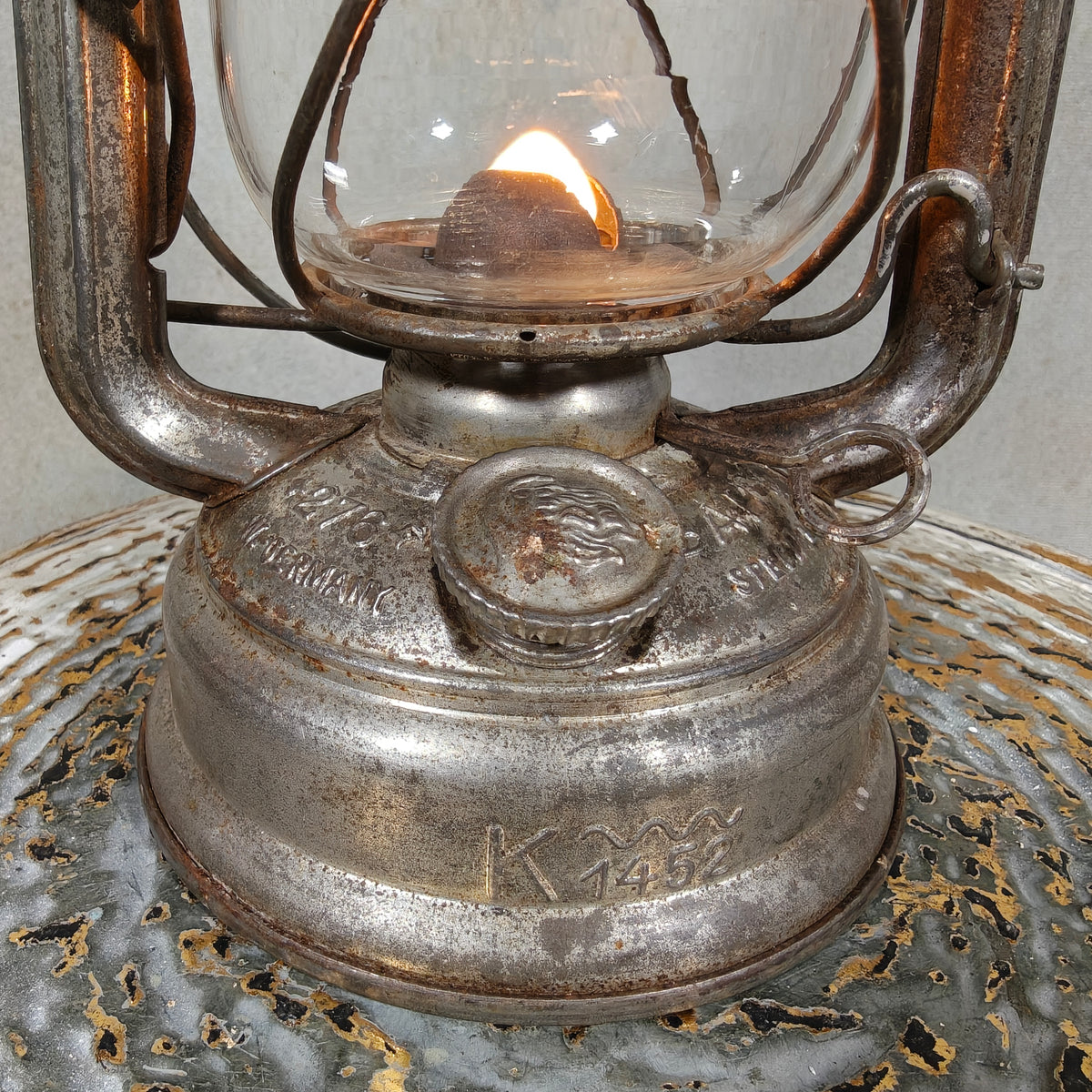 Special hurricane lantern - K1452 – Feuerhand 276 STK Sturmkappe – in good usable condition