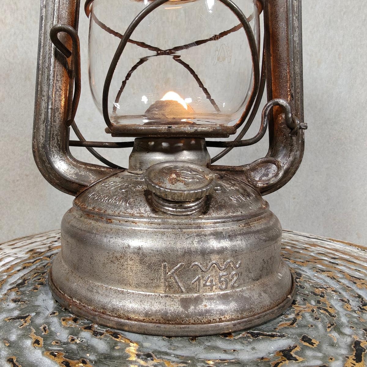 Special hurricane lantern - K1452 – Feuerhand 276 STK Sturmkappe – in good usable condition