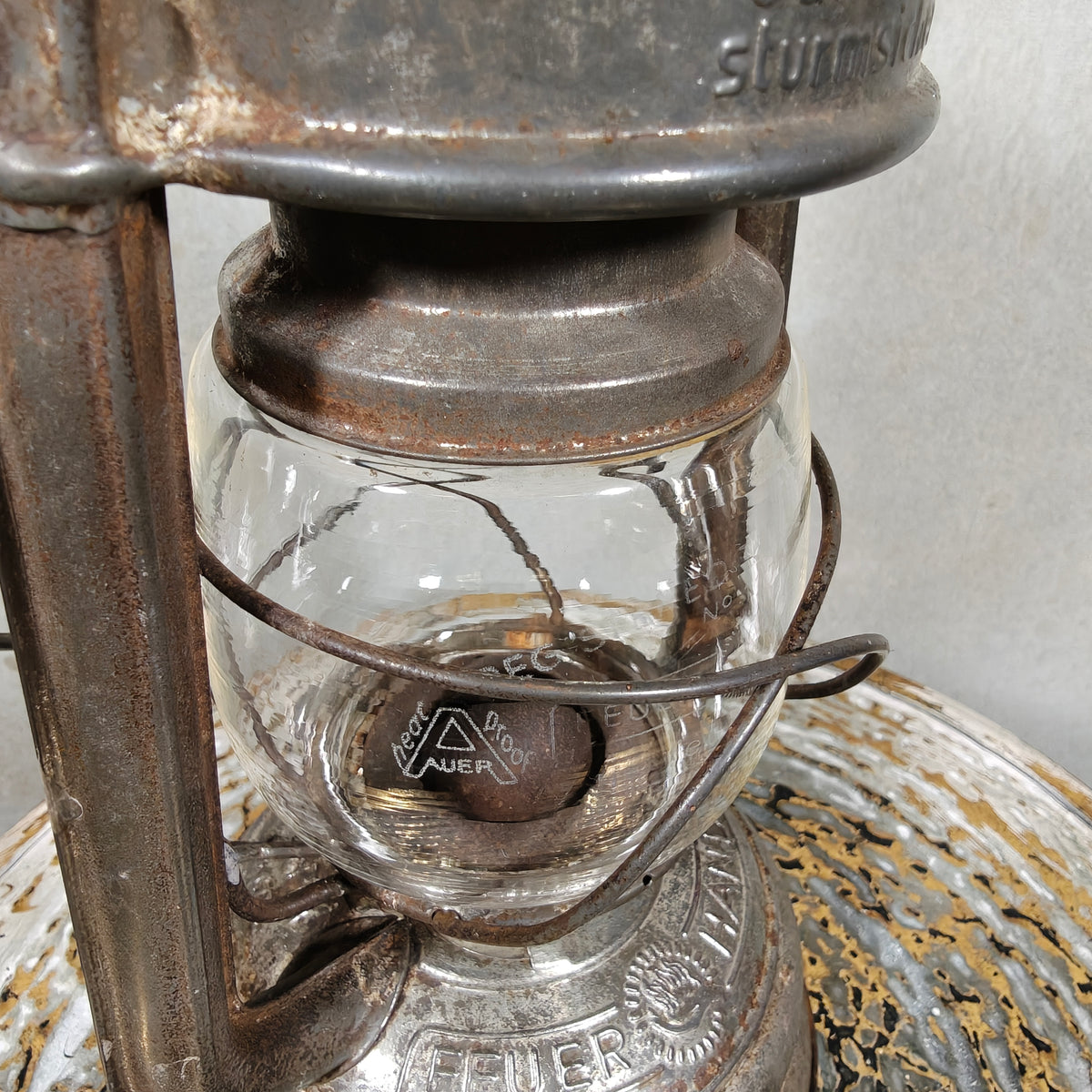 Special hurricane lantern - K1452 – Feuerhand 276 STK Sturmkappe – in good usable condition