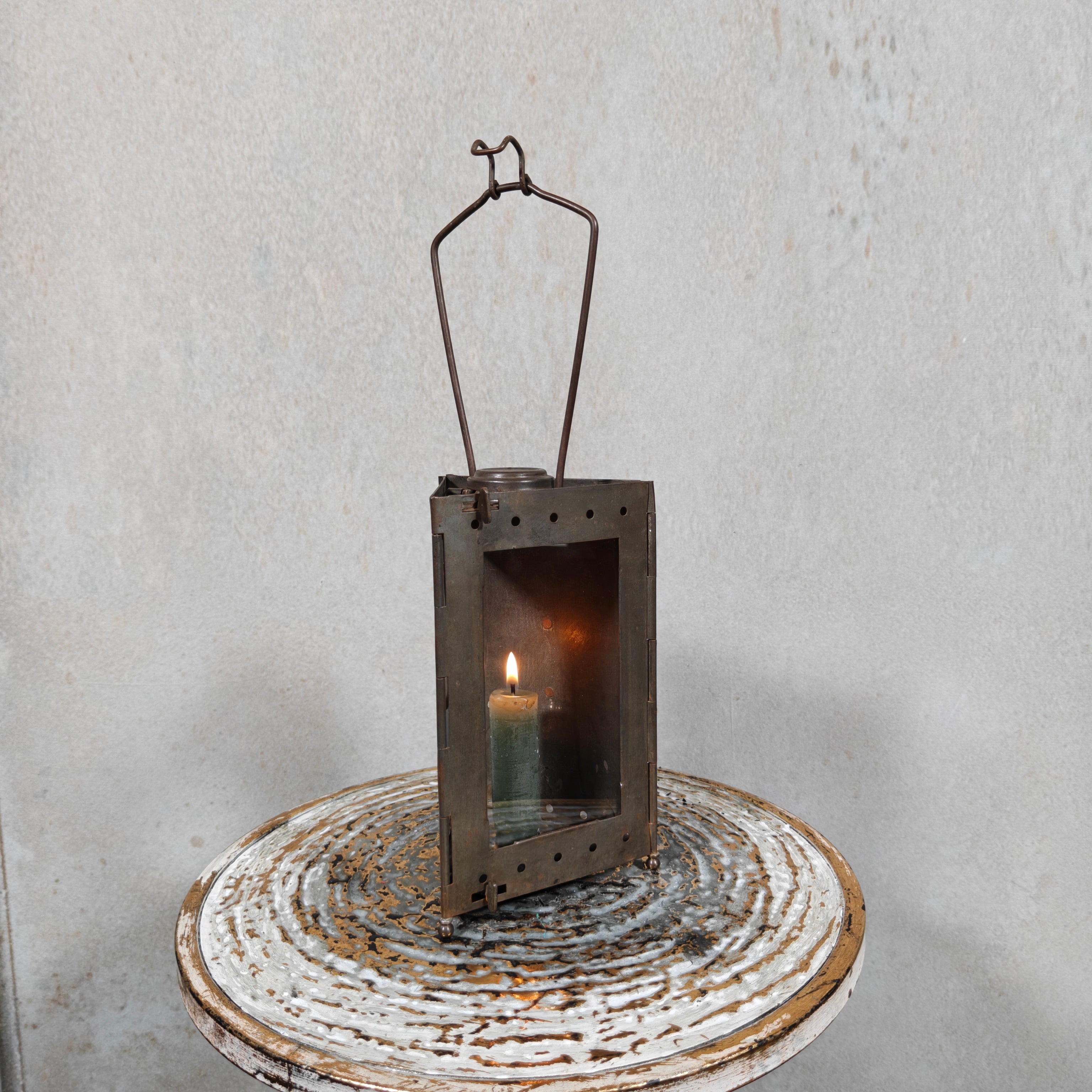 Fantastic Foldable Trench Lantern with Handle – Unmarked, Likely French (1920s/30s)