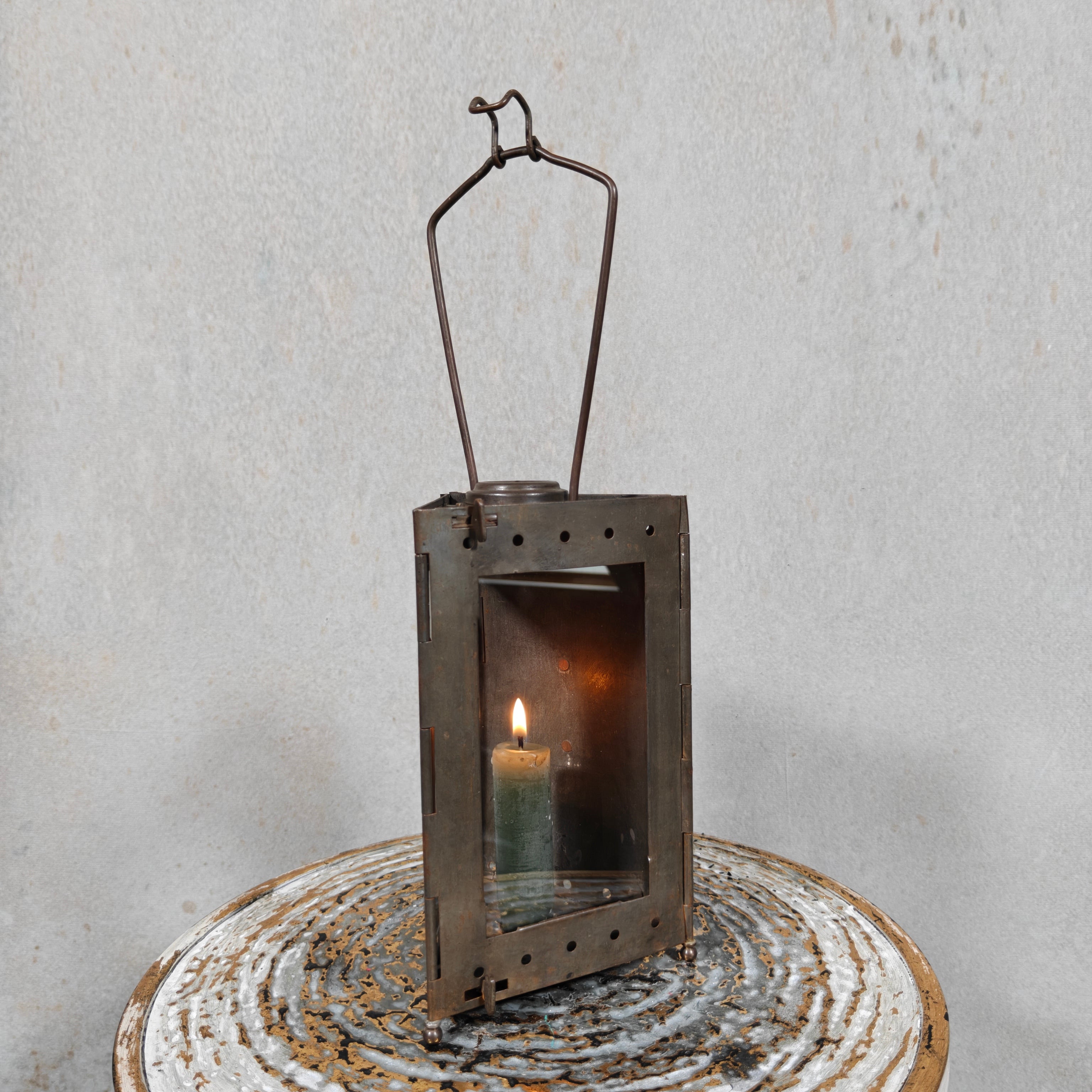 Fantastic Foldable Trench Lantern with Handle – Unmarked, Likely French (1920s/30s)