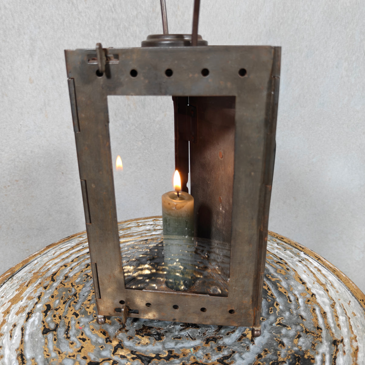 Fantastic Foldable Trench Lantern with Handle – Unmarked, Likely French (1920s/30s)