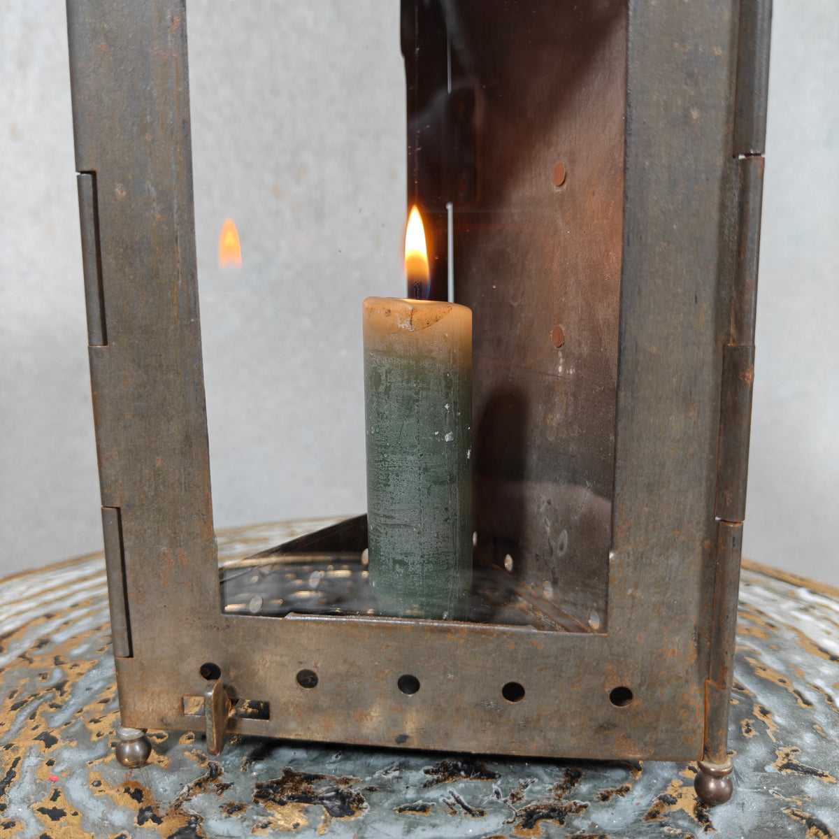 Fantastic Foldable Trench Lantern with Handle – Unmarked, Likely French (1920s/30s)