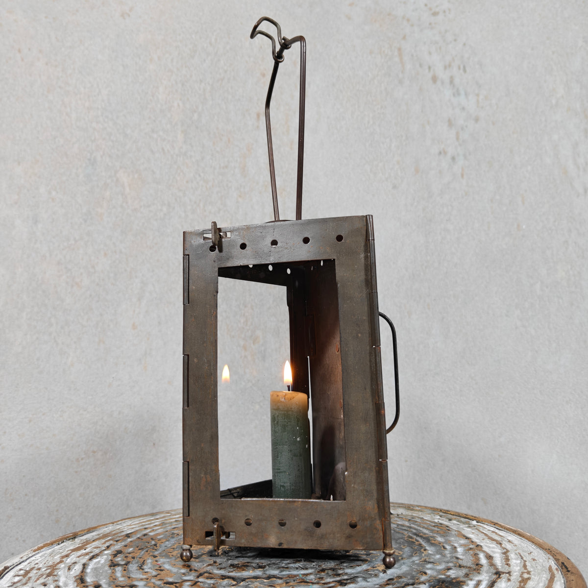 Fantastic Foldable Trench Lantern with Handle – Unmarked, Likely French (1920s/30s)