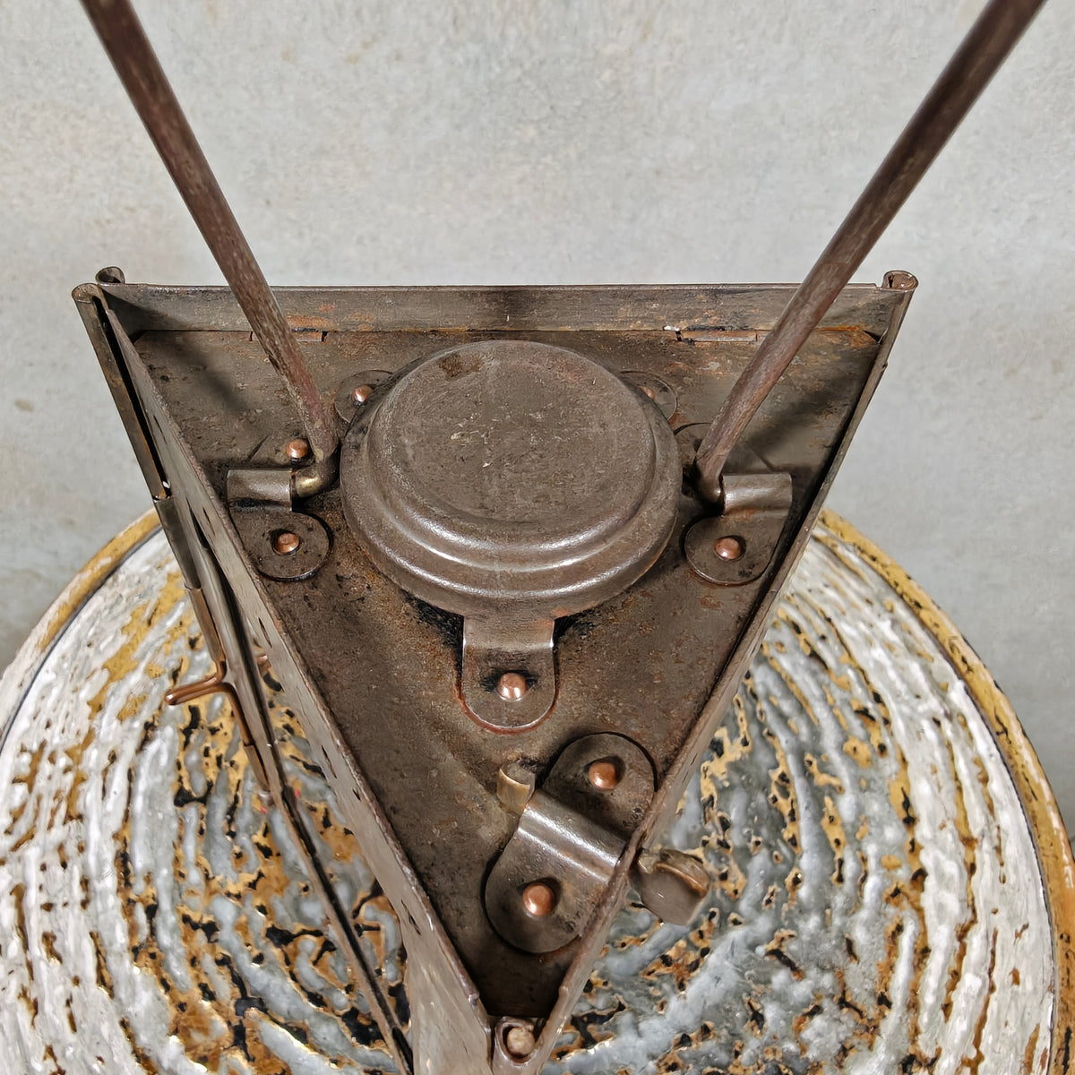Fantastic Foldable Trench Lantern with Handle – Unmarked, Likely French (1920s/30s)