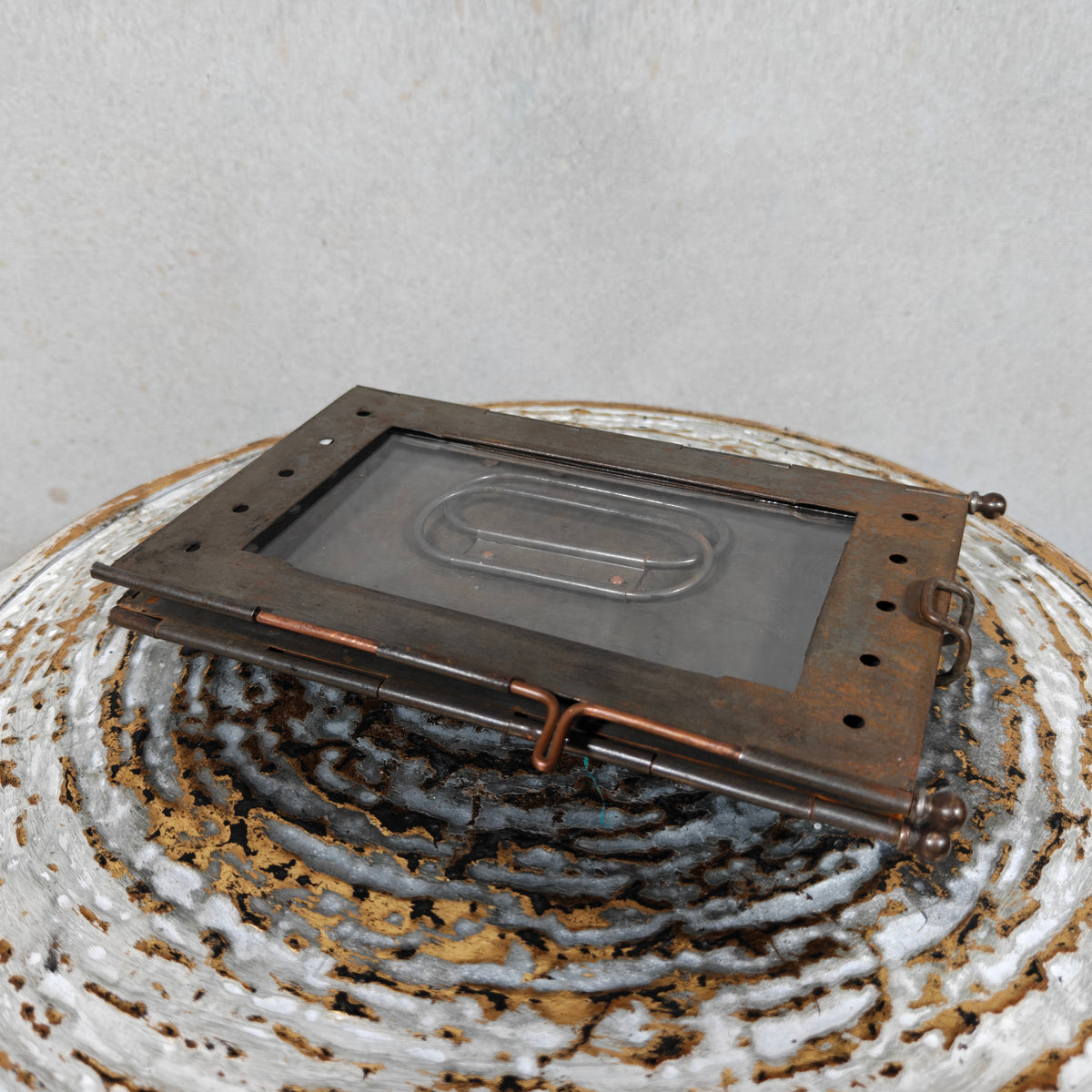Fantastic Foldable Trench Lantern with Handle – Unmarked, Likely French (1920s/30s)