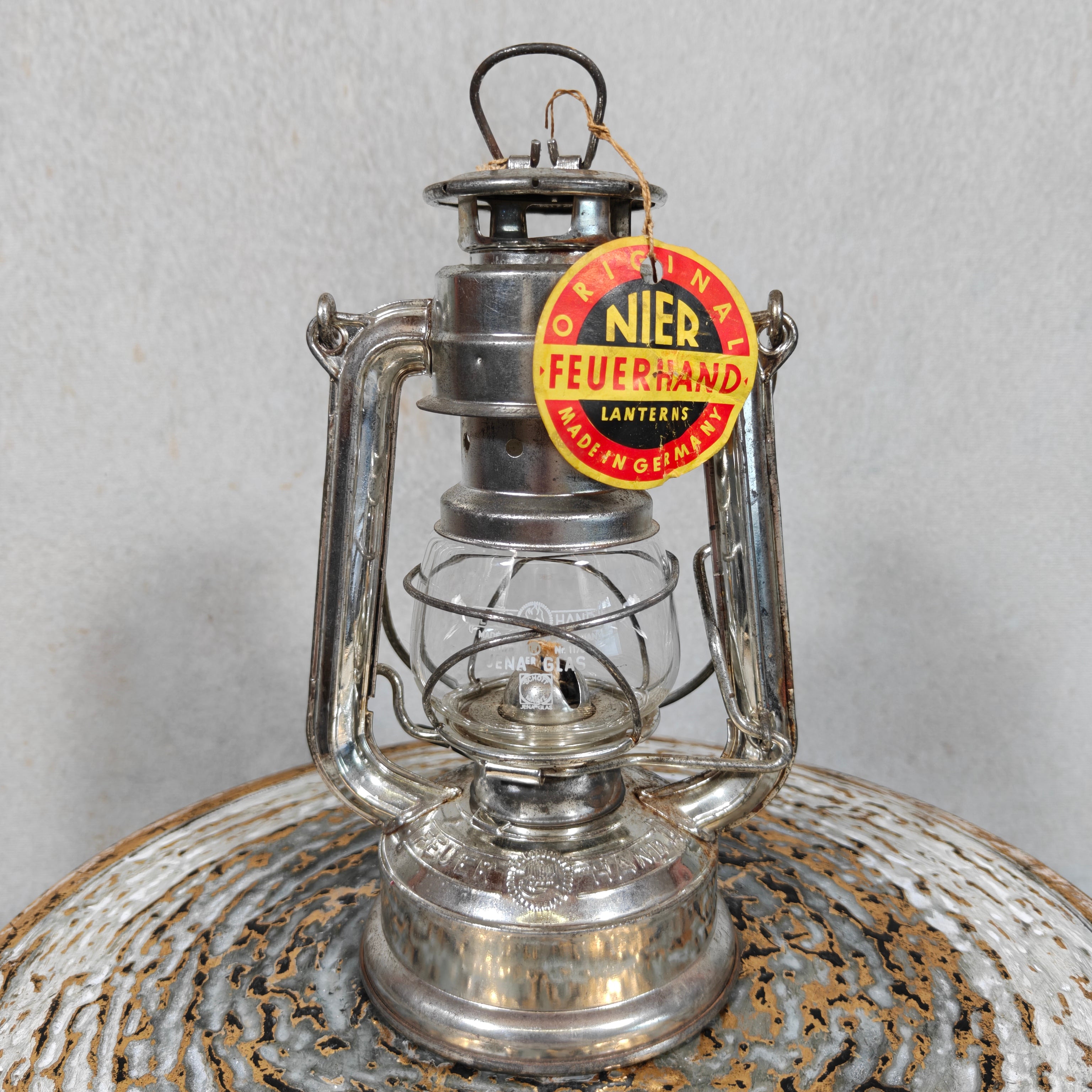 Fantastic New Old Stock Unused Hurricane Lantern – Feuerhand 175, 1970s, with Original Tag