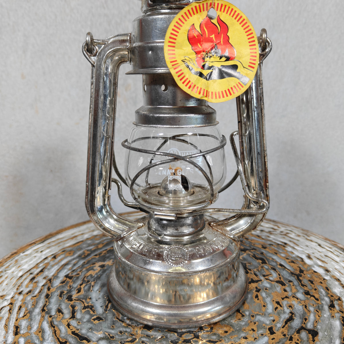 Fantastic New Old Stock Unused Hurricane Lantern – Feuerhand 175, 1970s, with Original Tag