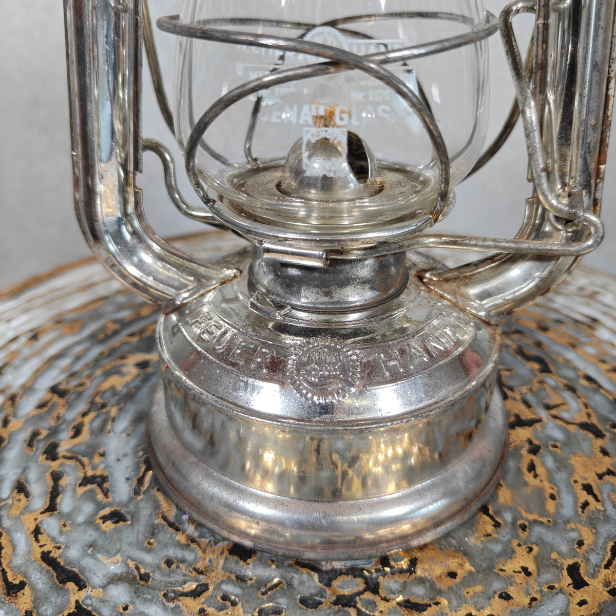 Fantastic New Old Stock Unused Hurricane Lantern – Feuerhand 175, 1970s, with Original Tag