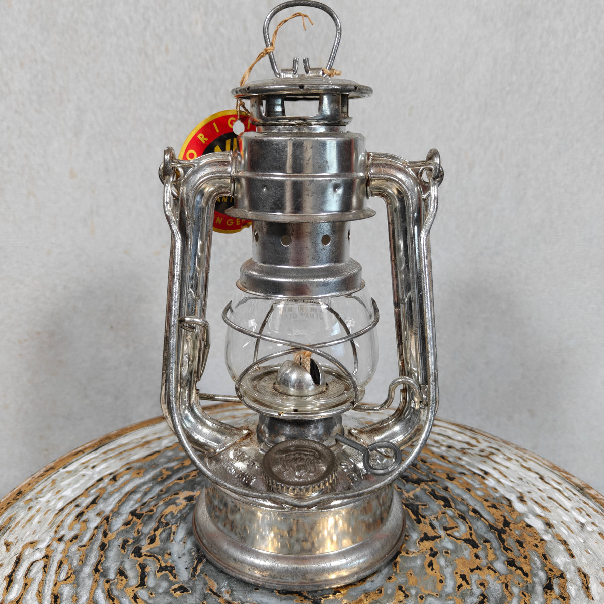 Fantastic New Old Stock Unused Hurricane Lantern – Feuerhand 175, 1970s, with Original Tag