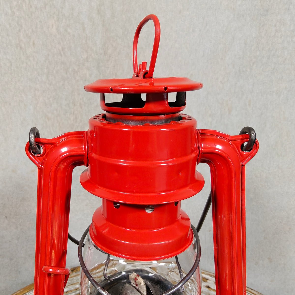 Fantastic New Old Stock Unused Red Hurricane Lantern – Feuerhand 175, 1970s