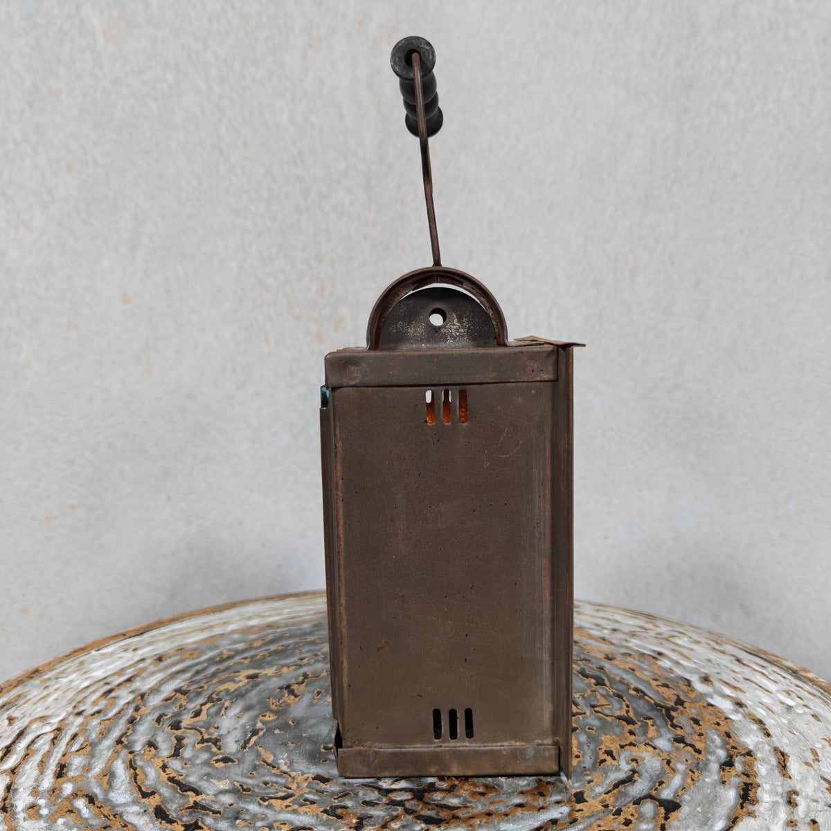 Unique Old & Vintage Hand Lantern / Candle Lamp – Hand Lamp with Glass and Red Rear Light, Complete and Working
