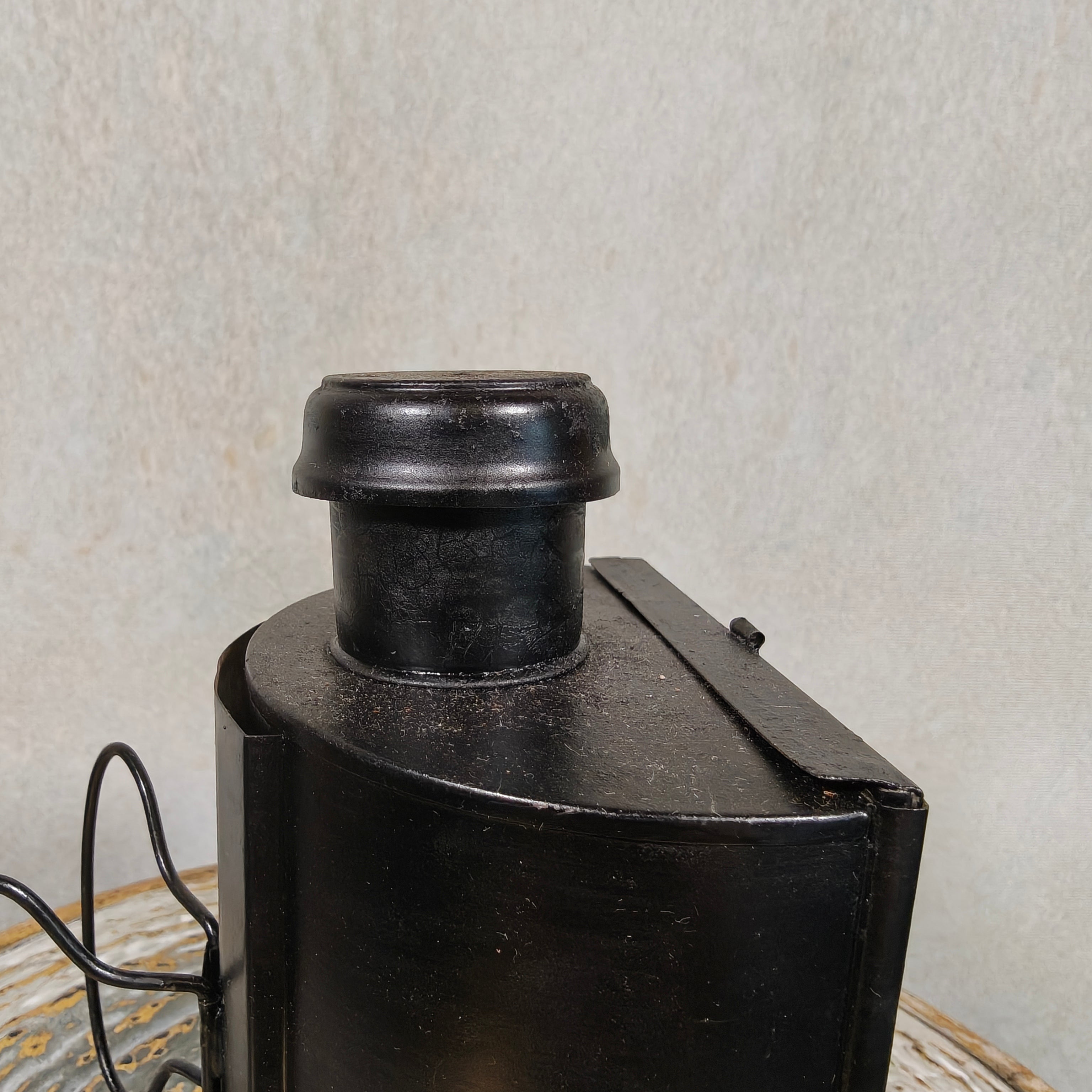 Antique Signal Lamp / Candle Lantern / Hand Lantern with Red Glass