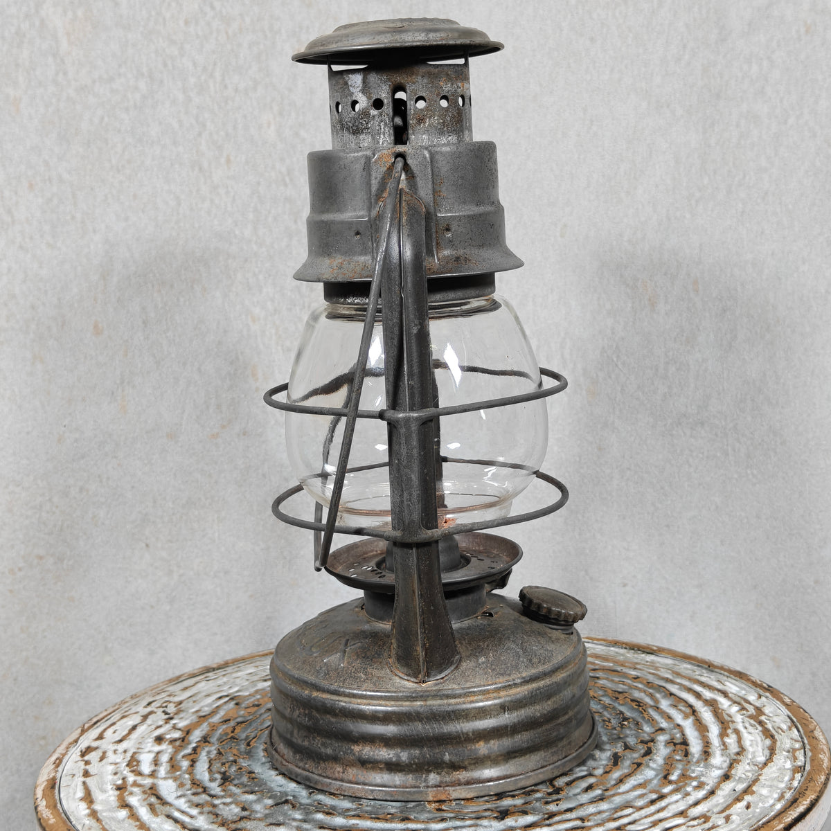 Vintage Royalux Hurricane Lantern – French Storm Lantern with Unique Glass Lift Mechanism – Fully Working