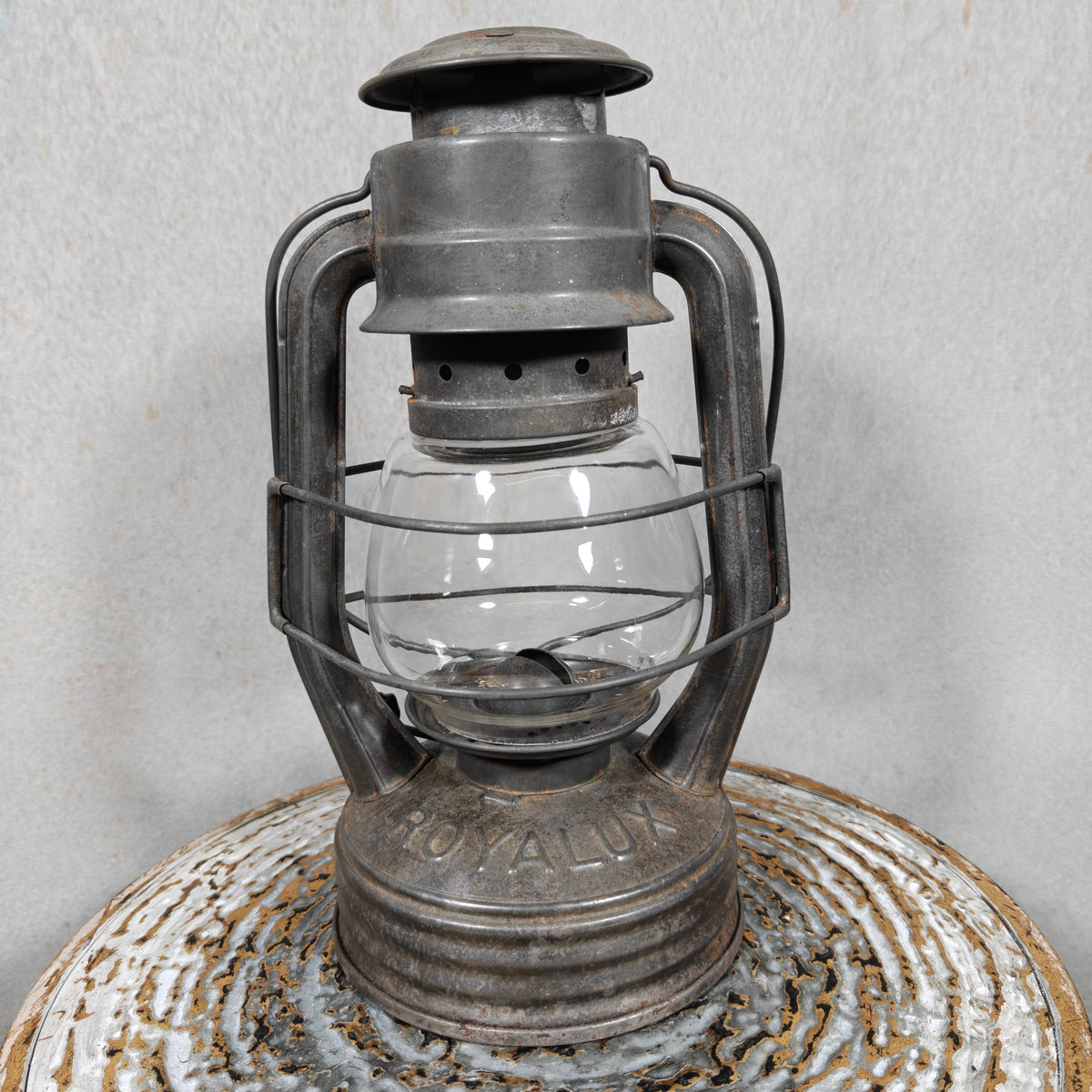 Vintage Royalux Hurricane Lantern – French Storm Lantern with Unique Glass Lift Mechanism – Fully Working