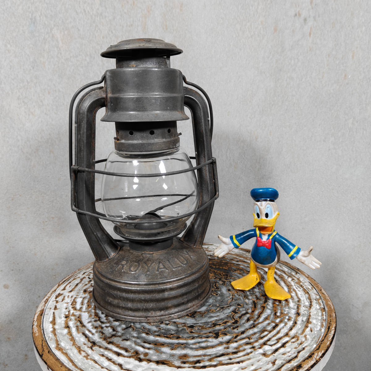 Vintage Royalux Hurricane Lantern – French Storm Lantern with Unique Glass Lift Mechanism – Fully Working