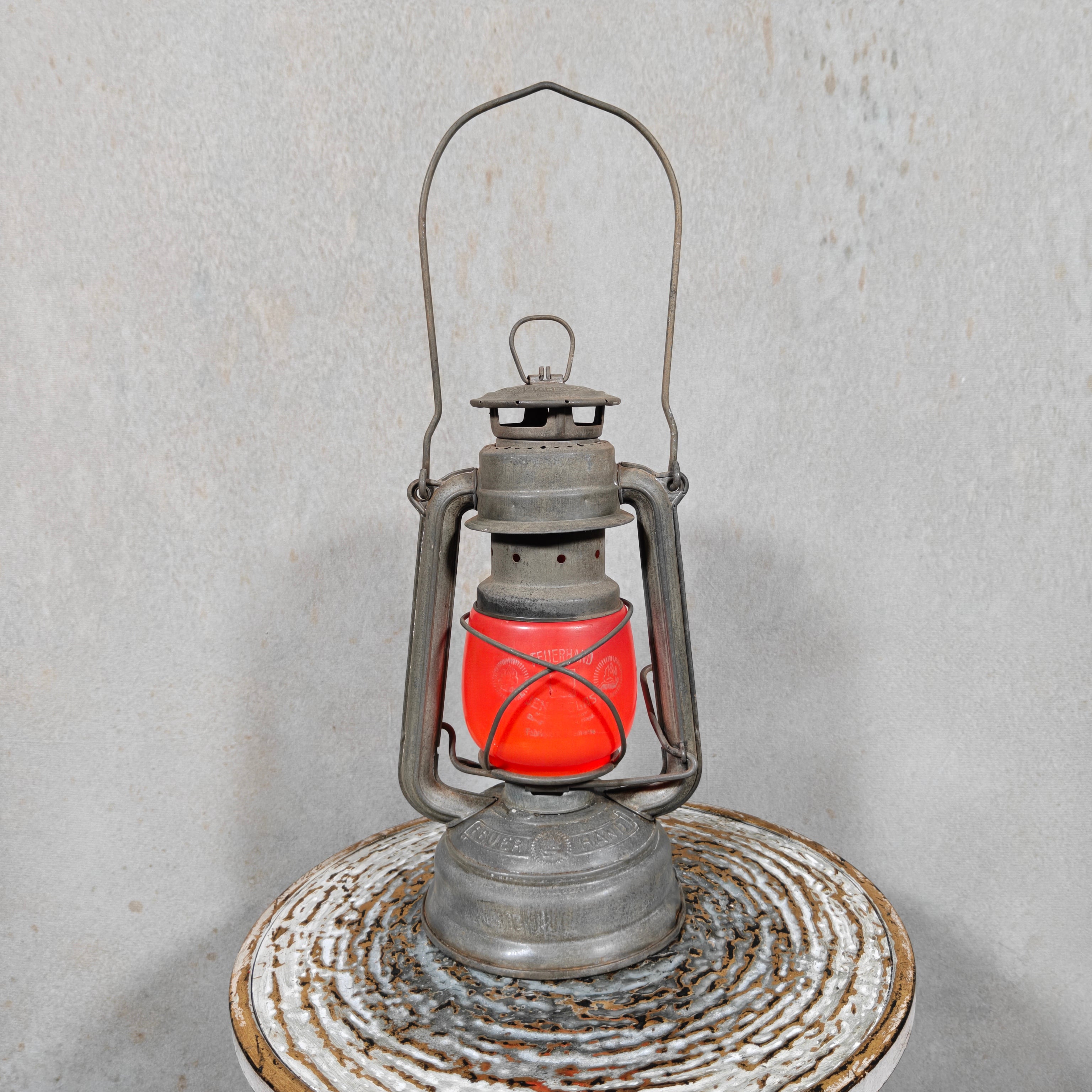 Feuerhand 276 Superflam Hurricane Lantern – Rare Orange Glass – Vintage 1960s/70s W. Germany