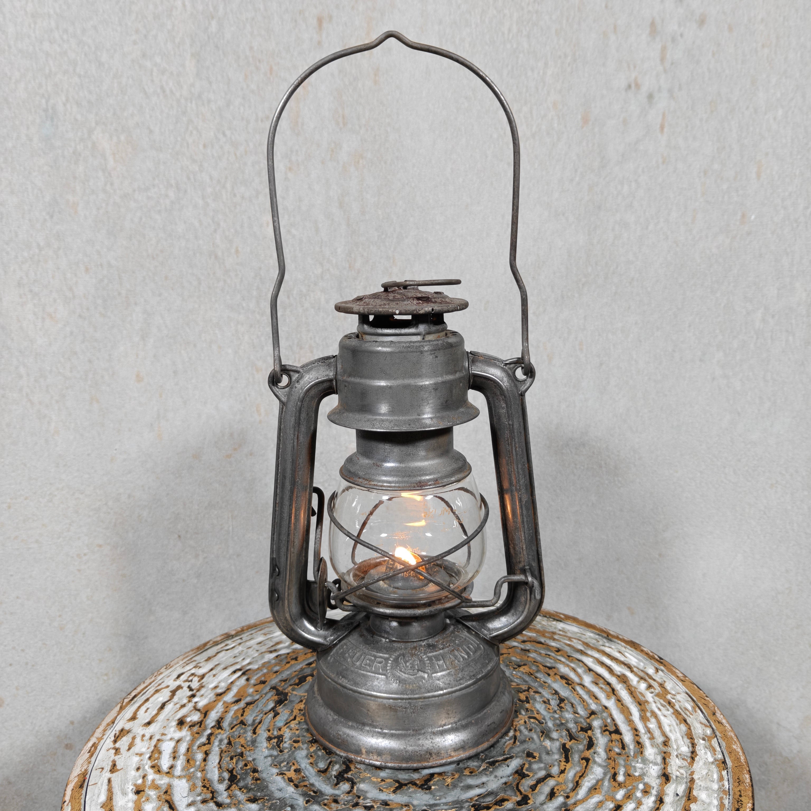 Rare Feuerhand 225 Medium Hurricane Lantern – German 1937–1942 Model with Original Marked Globe