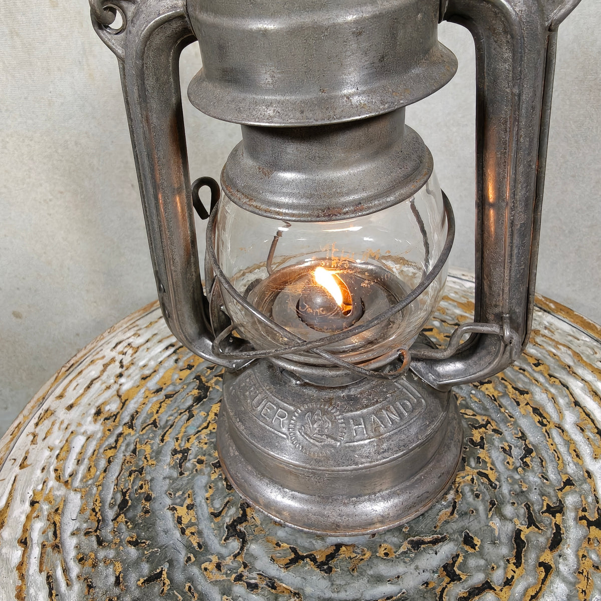 Rare Feuerhand 225 Medium Hurricane Lantern – German 1937–1942 Model with Original Marked Globe