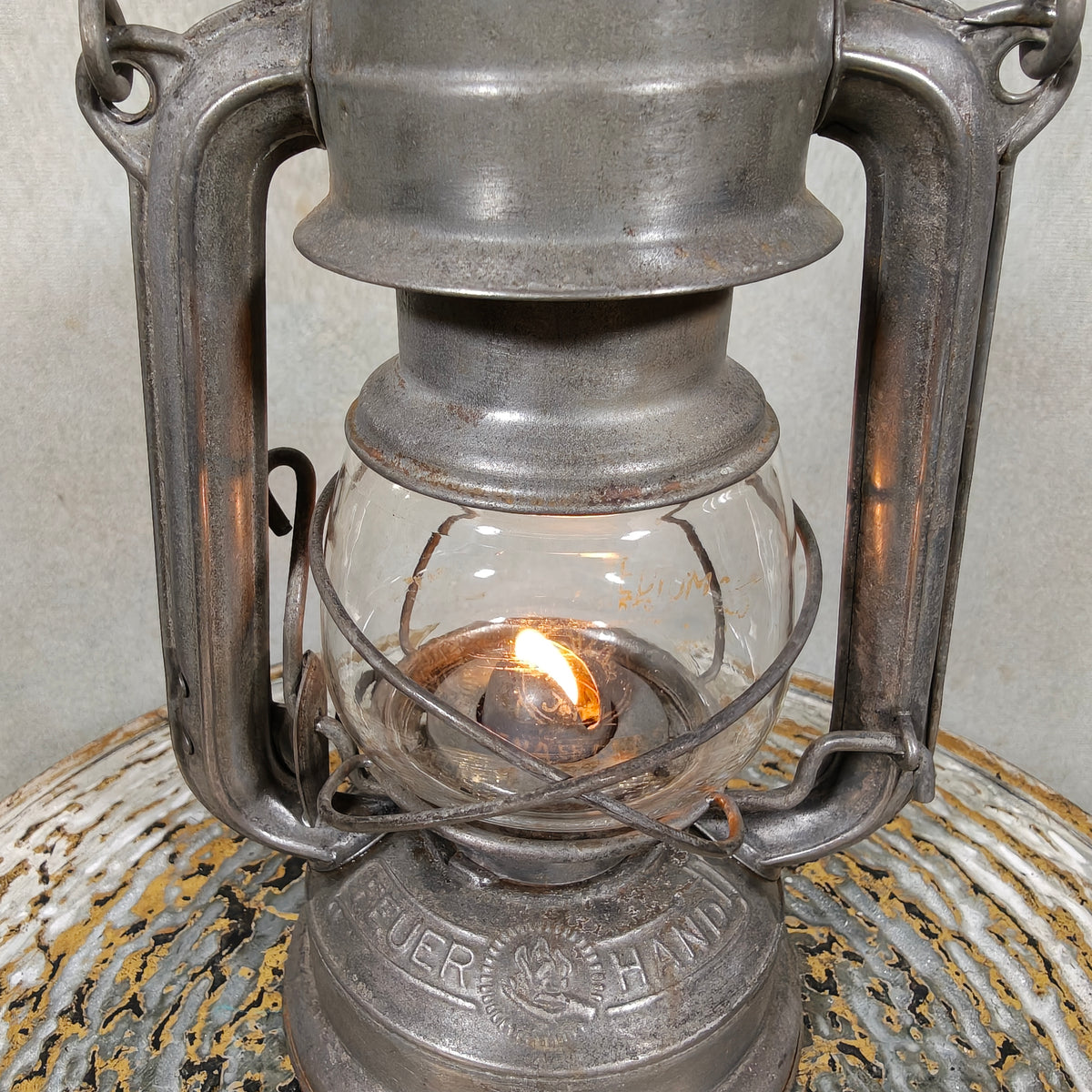 Rare Feuerhand 225 Medium Hurricane Lantern – German 1937–1942 Model with Original Marked Globe