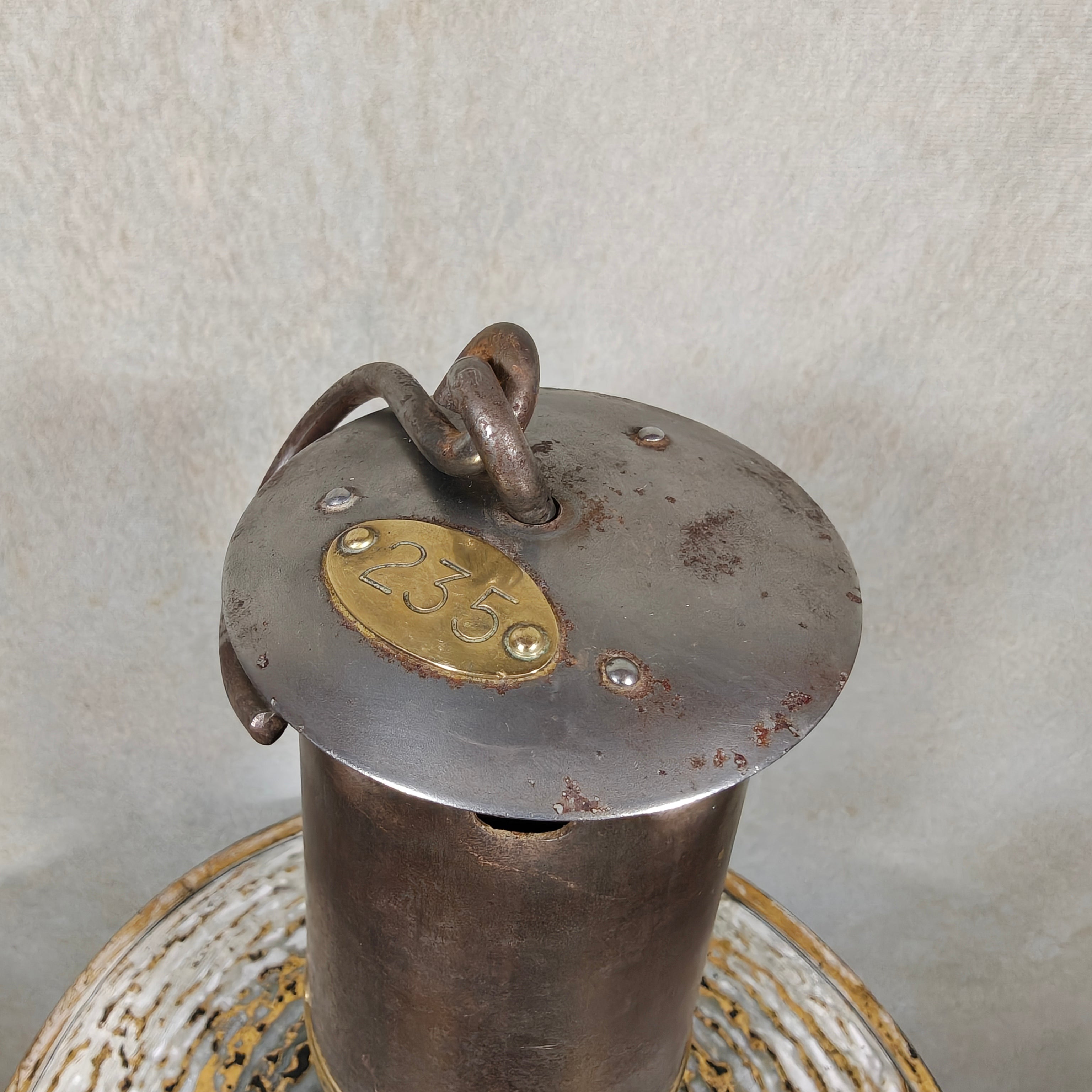 Antique Hubert Joris Miner’s Lamp (ca. 1900–1910) – Val St. Lambert Glass – Belgian Safety Lamp