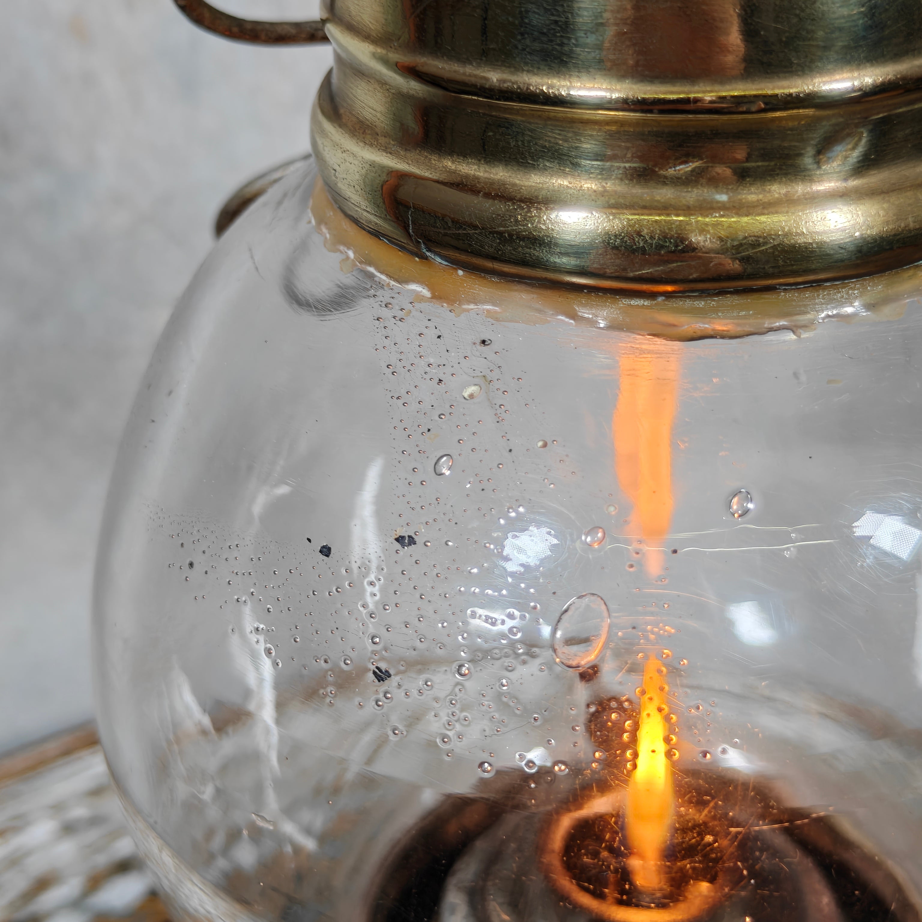 Rare 1920s Brass Ship’s Lantern by Ets. Girardin – Dual Fuel (Oil & Candle) – Marine Marked