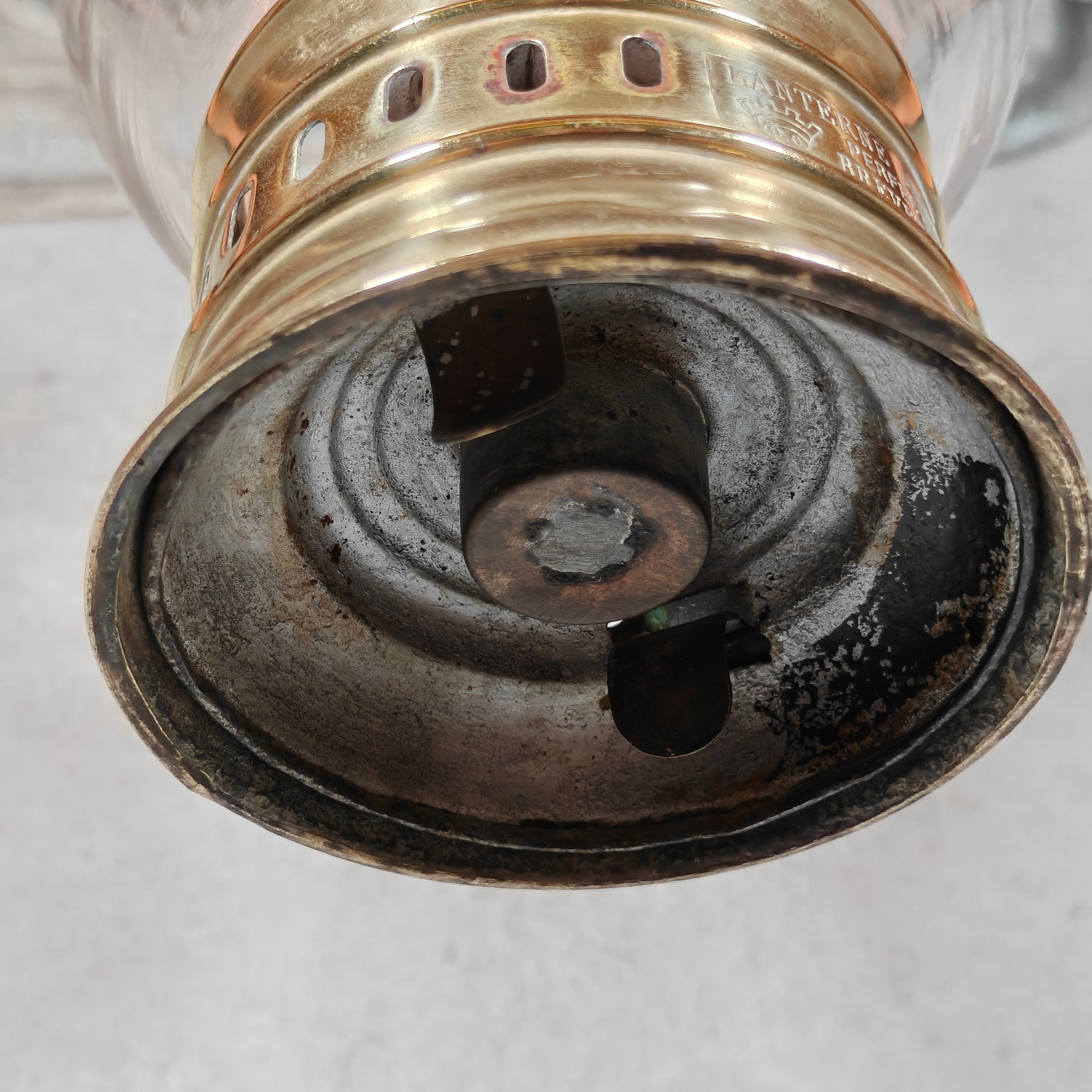 Rare 1920s Brass Ship’s Lantern by Ets. Girardin – Dual Fuel (Oil & Candle) – Marine Marked