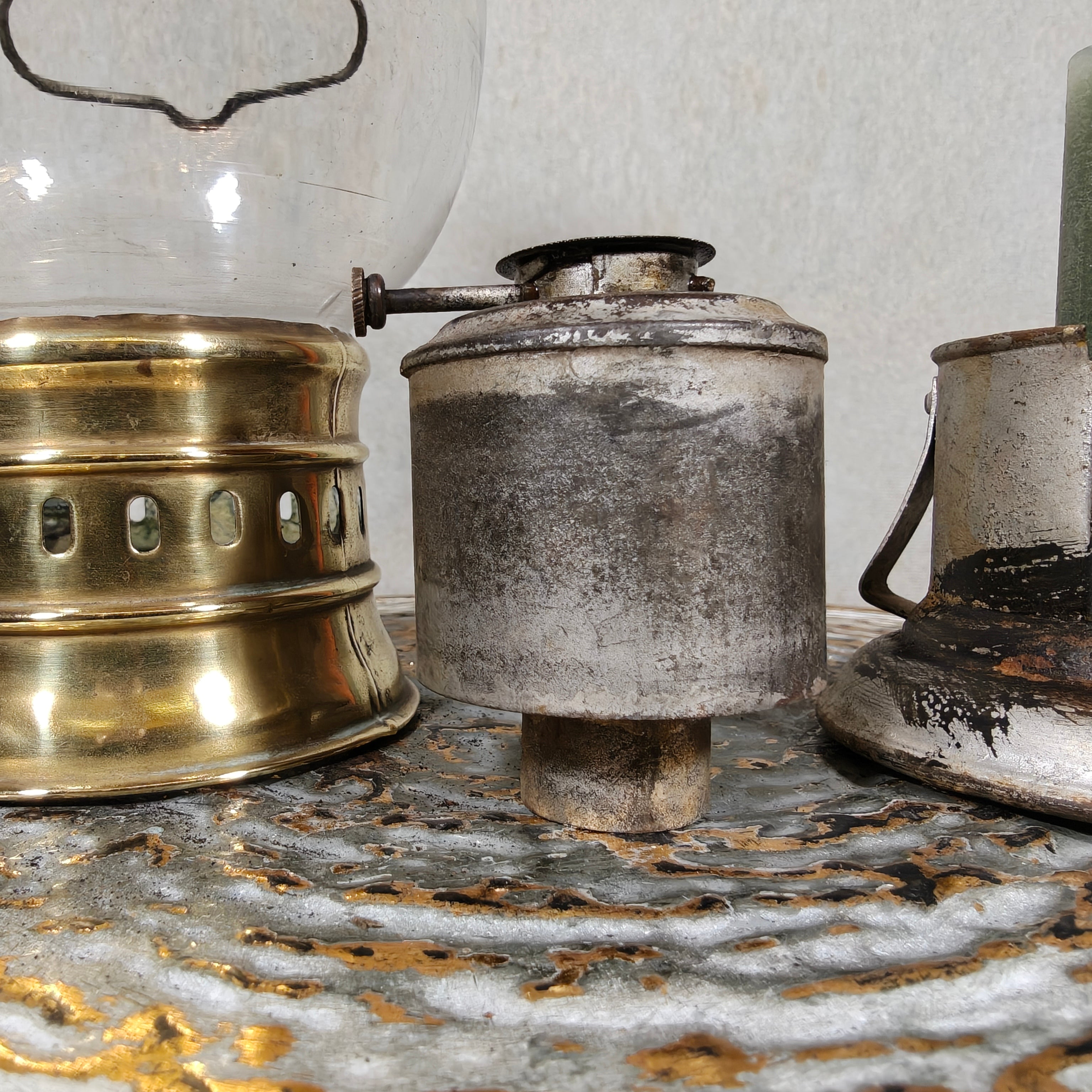 Rare 1920s Brass Ship’s Lantern by Ets. Girardin – Dual Fuel (Oil & Candle) – Marine Marked