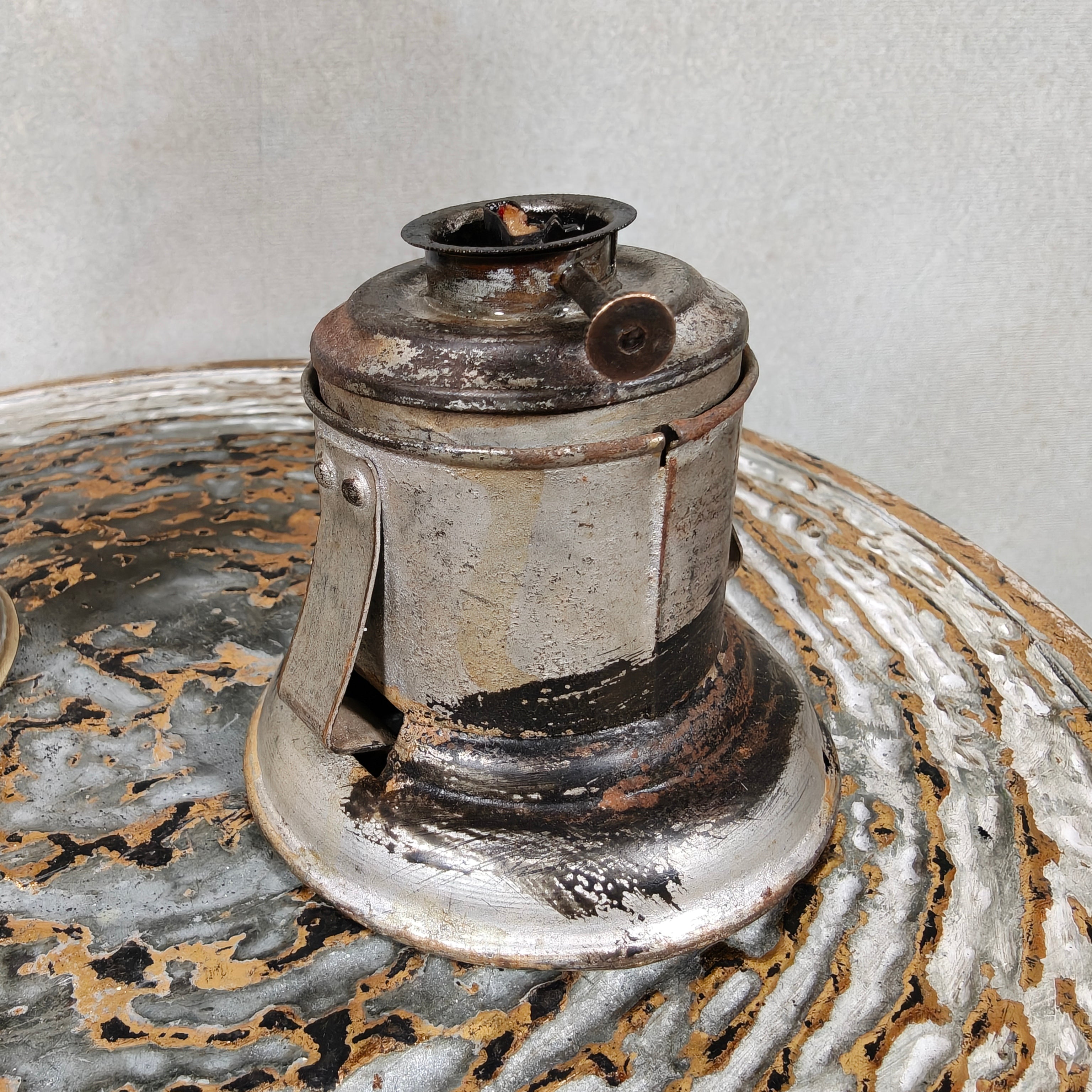 Rare 1920s Brass Ship’s Lantern by Ets. Girardin – Dual Fuel (Oil & Candle) – Marine Marked