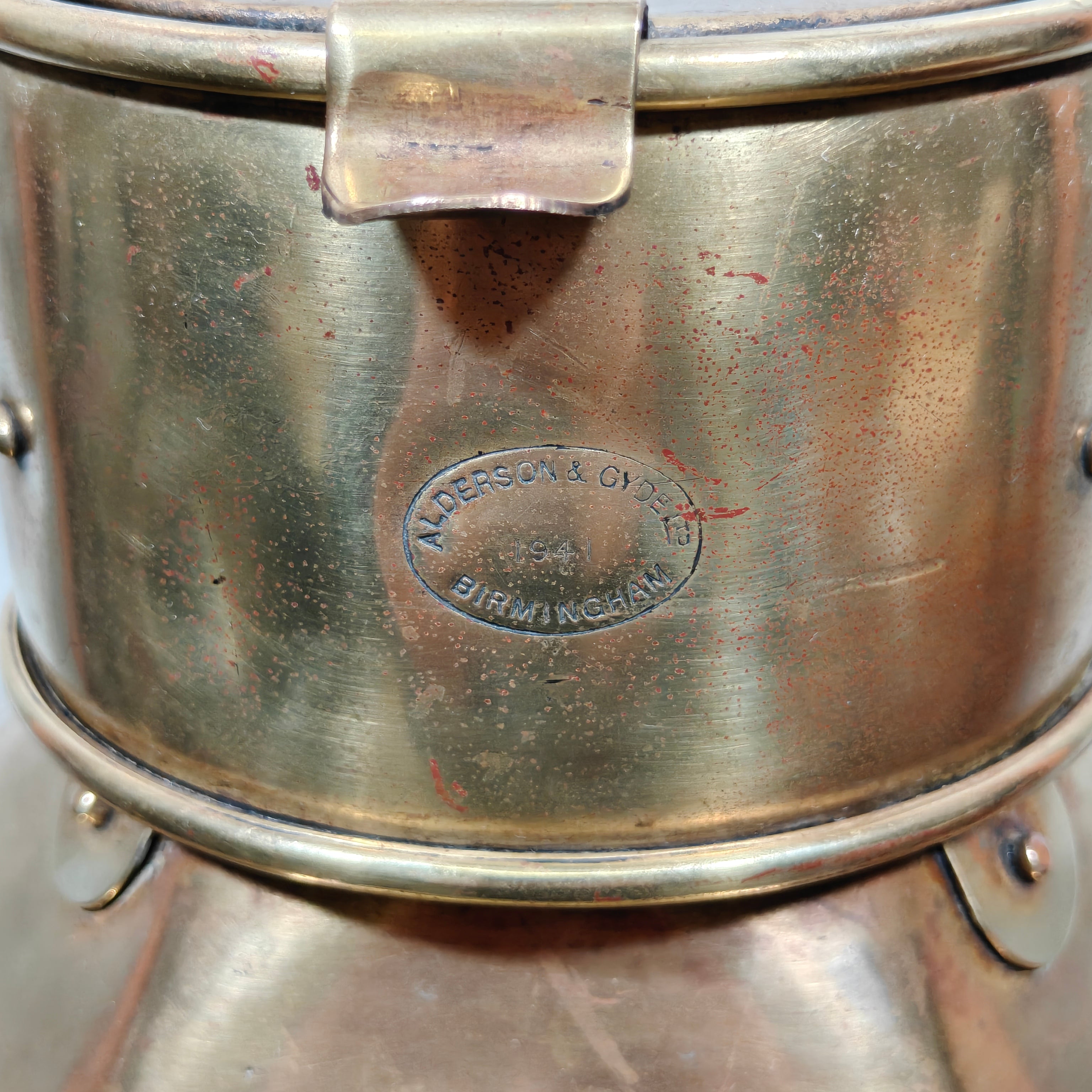Alderson & Gyde “Bullpit” Ship’s Cabin Lantern (1941) – Best & Lloyd Burner – Rare Maritime Brass Lamp